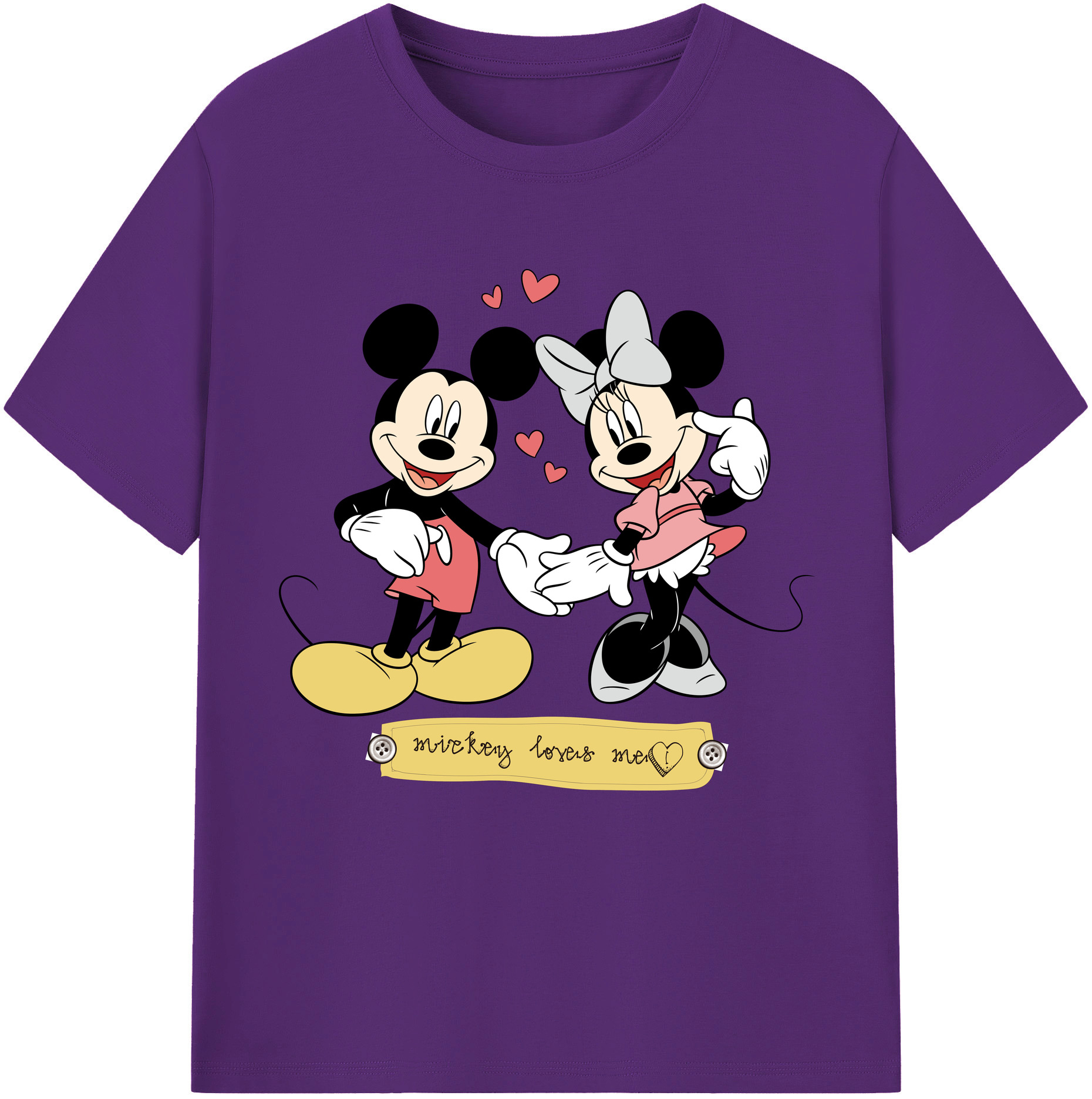 （画像用） ミッキーマウス Mickey Mouse 綿100％半袖Tシャツ（フロントプリント）