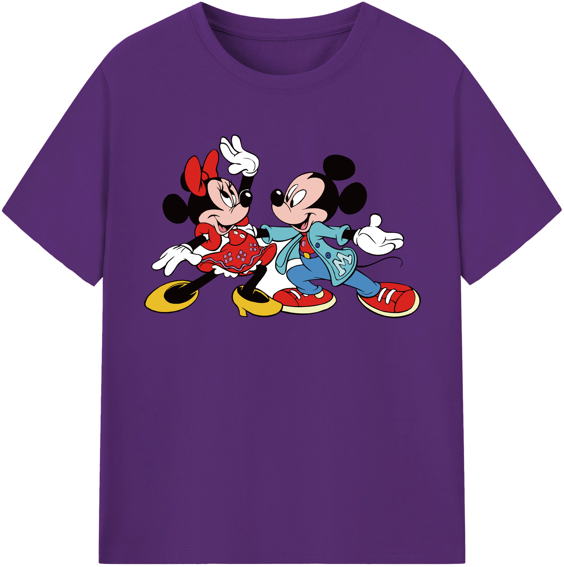 （画像用） ミッキーマウス Mickey Mouse 綿100％半袖Tシャツ（フロントプリント）