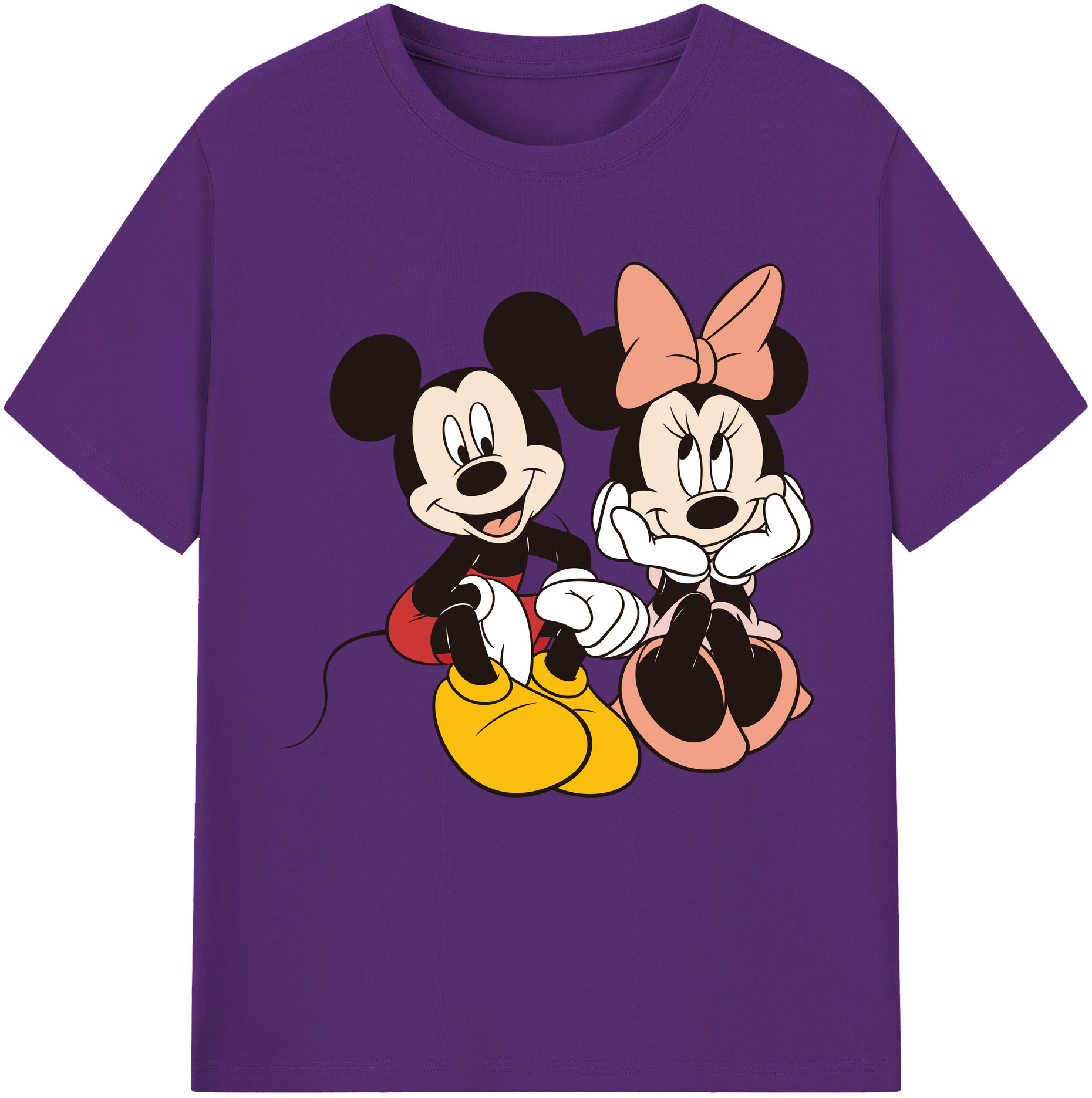 （画像用） ミッキーマウス Mickey Mouse 綿100％半袖Tシャツ（フロントプリント）