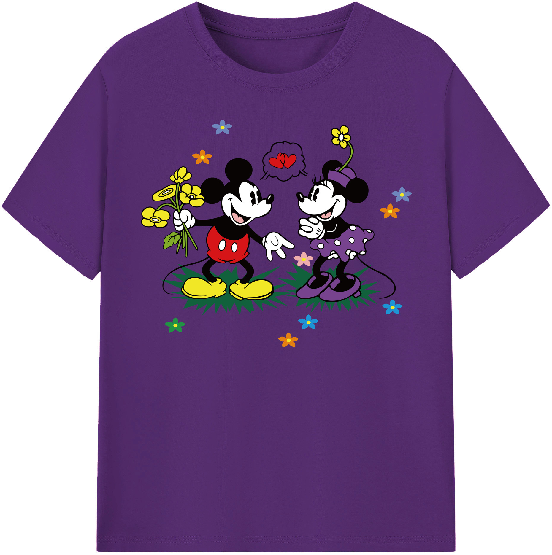 （画像用） ミッキーマウス Mickey Mouse 綿100％半袖Tシャツ（フロントプリント）
