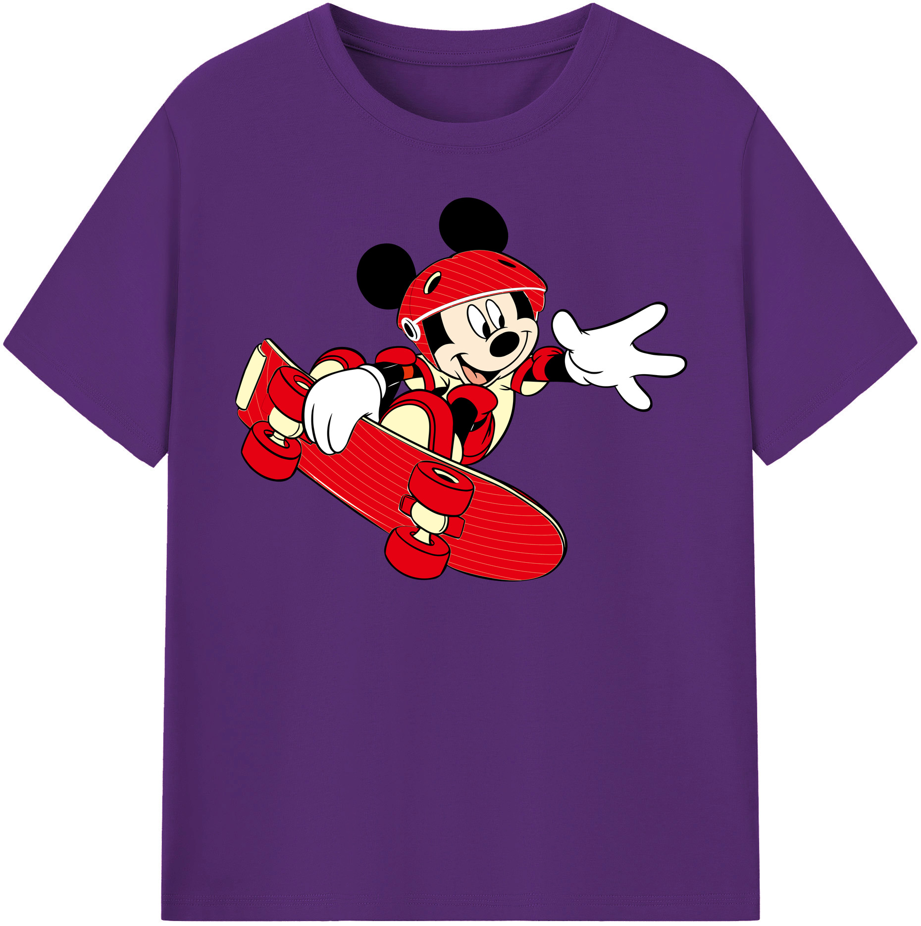 （画像用） ミッキーマウス Mickey Mouse 綿100％半袖Tシャツ（フロントプリント）