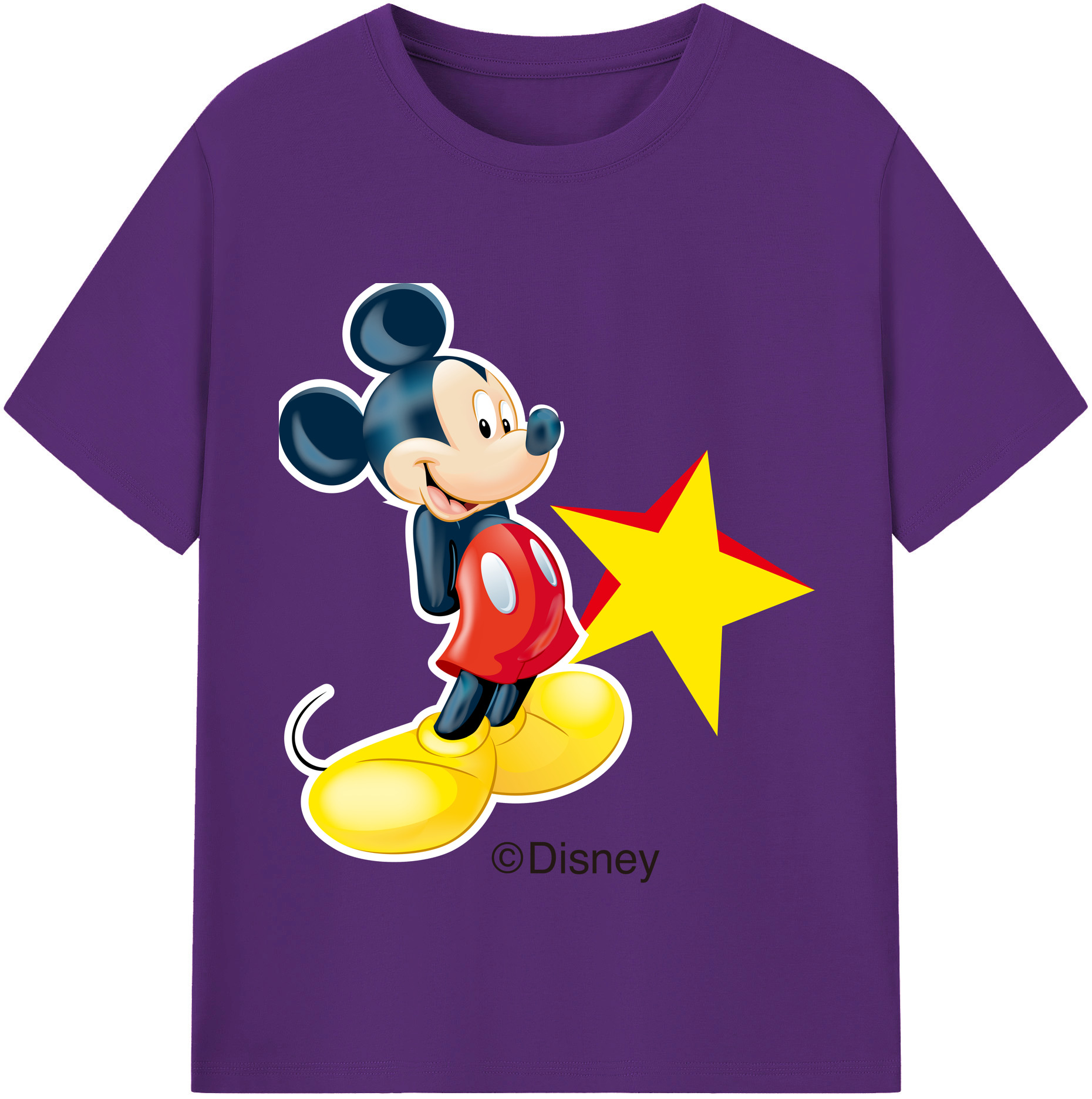 （画像用） ミッキーマウス Mickey Mouse 綿100％半袖Tシャツ（フロントプリント）