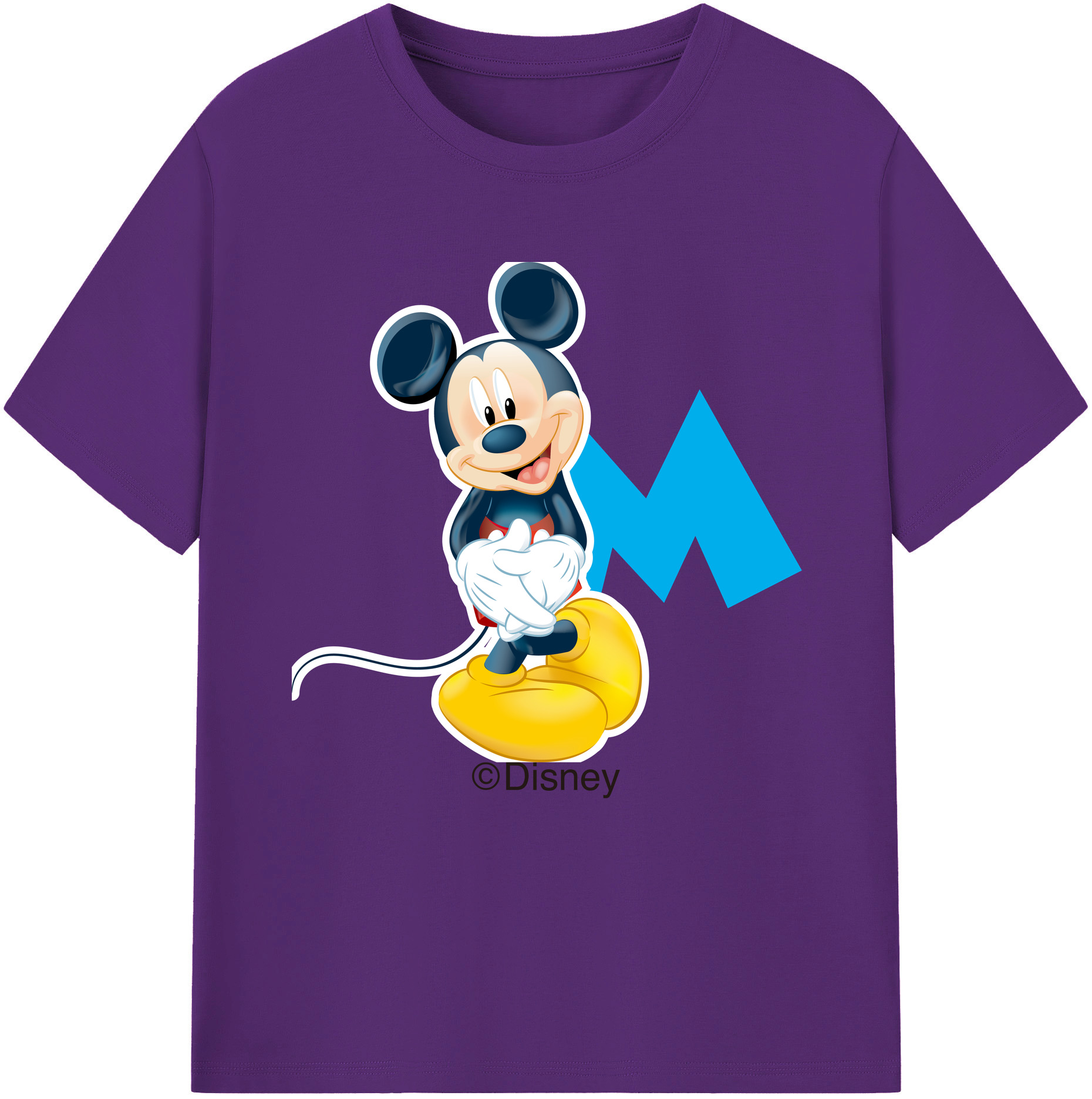 （画像用） ミッキーマウス Mickey Mouse 綿100％半袖Tシャツ（フロントプリント）