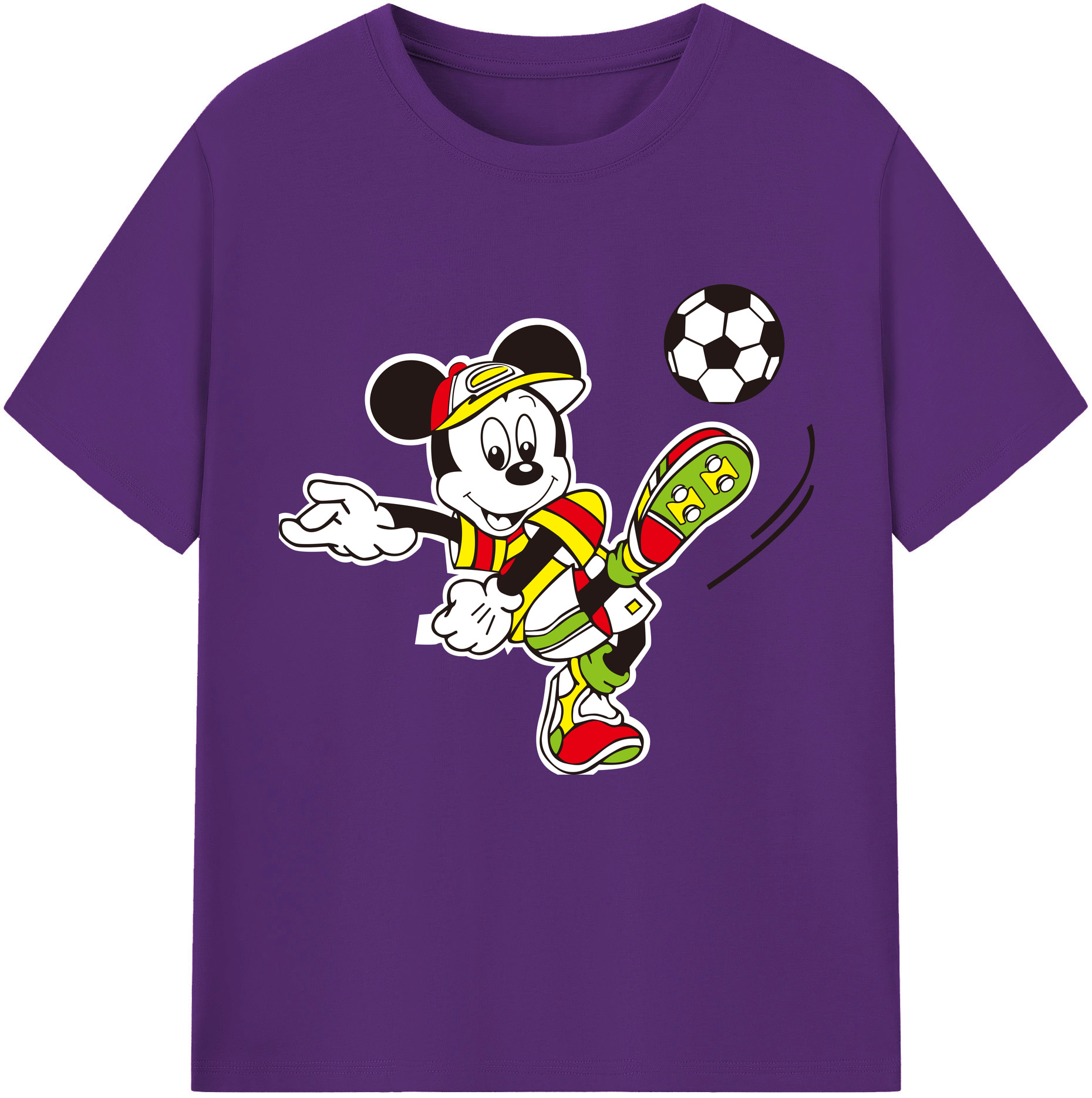 （画像用） ミッキーマウス Mickey Mouse 綿100％半袖Tシャツ（フロントプリント）