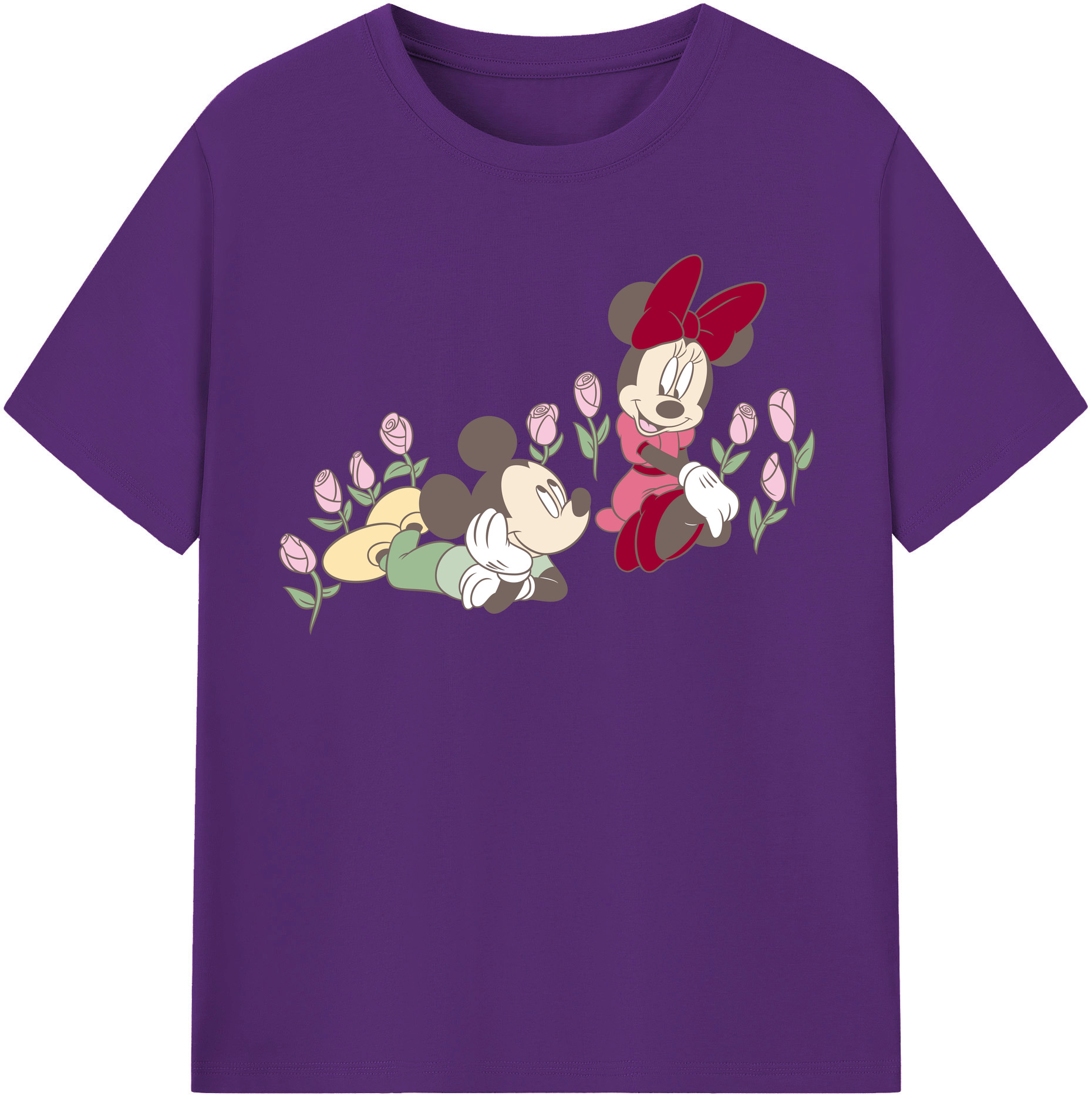 （画像用） ミッキーマウス Mickey Mouse 綿100％半袖Tシャツ（フロントプリント）