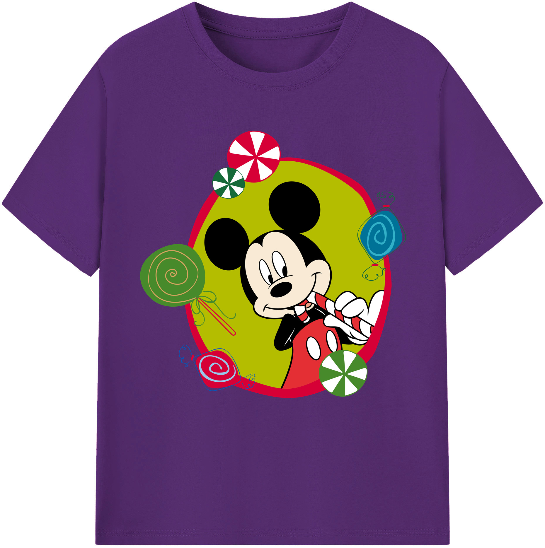 （画像用） ミッキーマウス Mickey Mouse 綿100％半袖Tシャツ（フロントプリント）