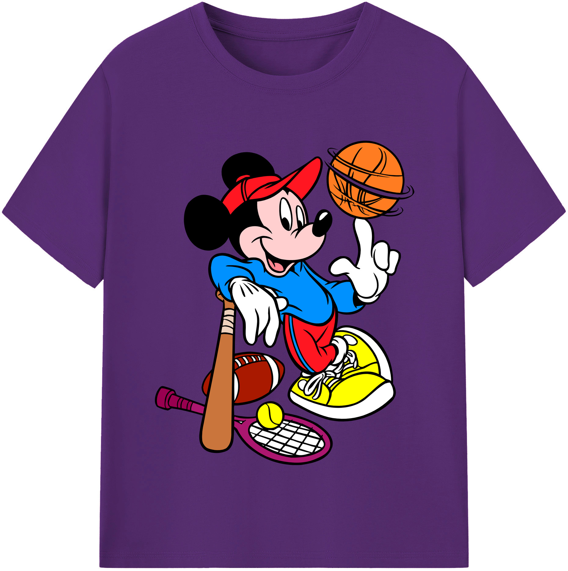 （画像用） ミッキーマウス Mickey Mouse 綿100％半袖Tシャツ（フロントプリント）