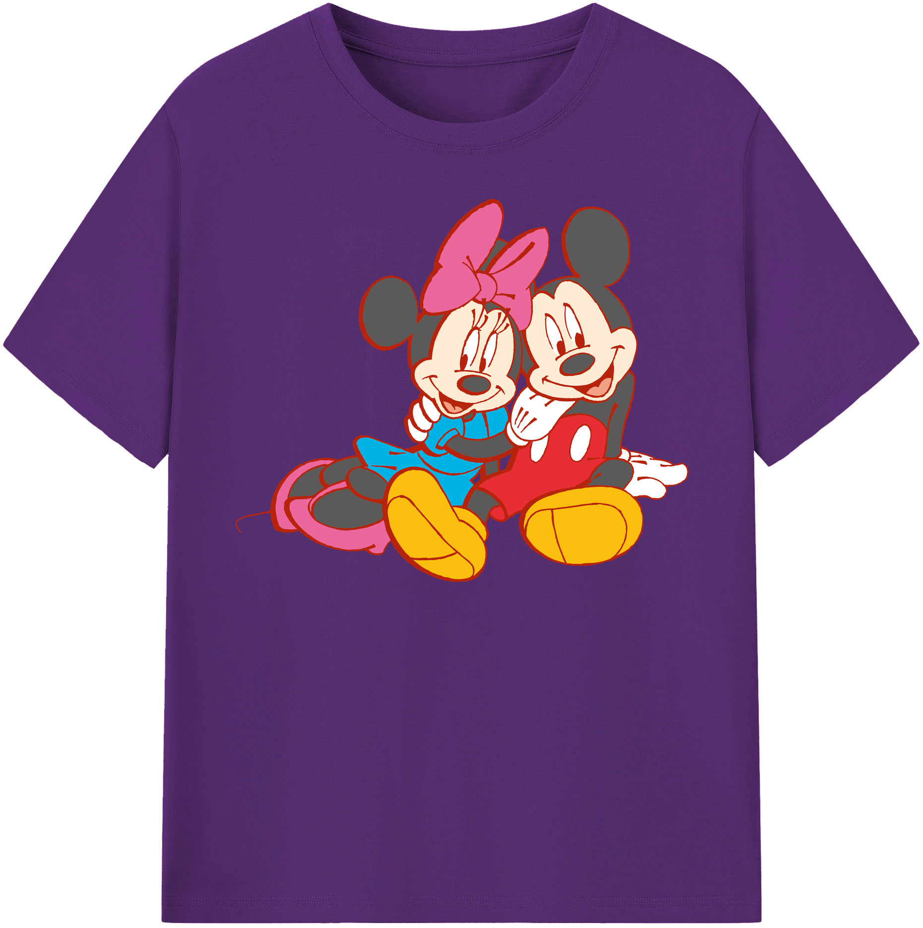 （画像用） ミッキーマウス Mickey Mouse 綿100％半袖Tシャツ（フロントプリント）