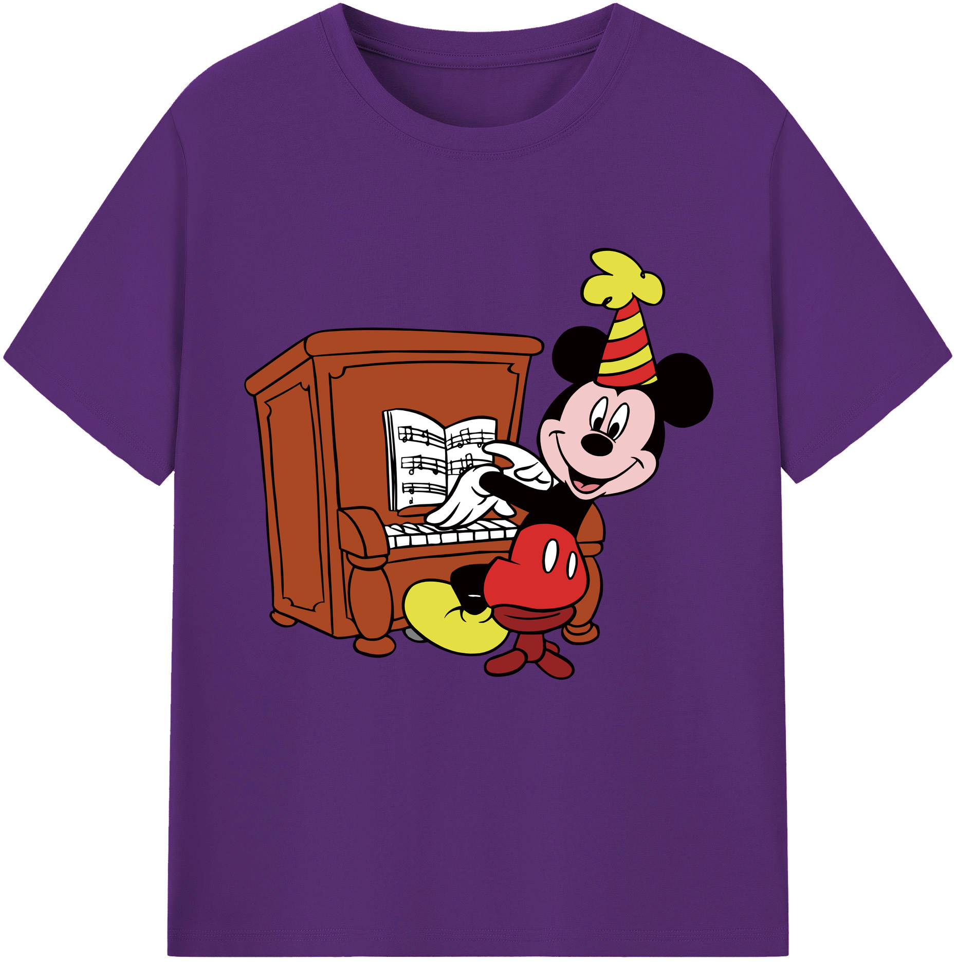 （画像用） ミッキーマウス Mickey Mouse 綿100％半袖Tシャツ（フロントプリント）