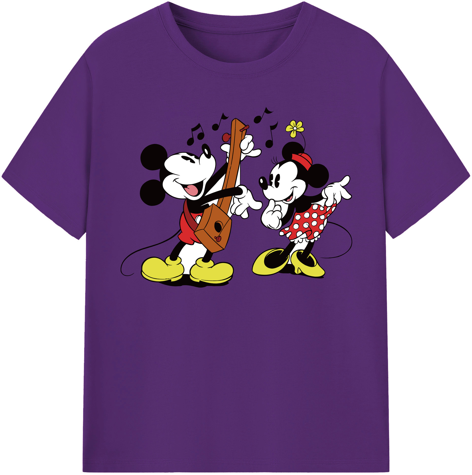 （画像用） ミッキーマウス Mickey Mouse 綿100％半袖Tシャツ（フロントプリント）