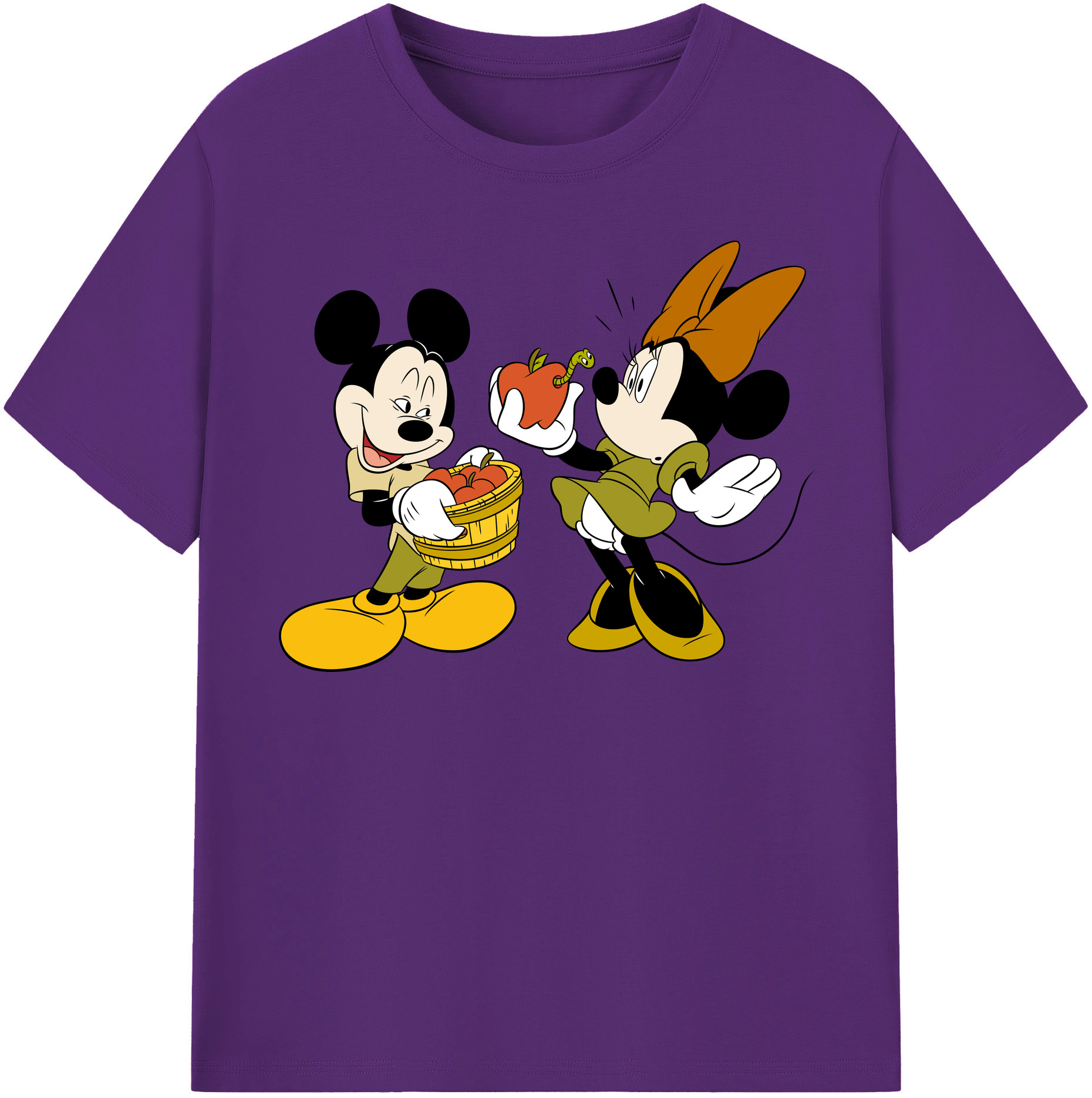 （画像用） ミッキーマウス Mickey Mouse 綿100％半袖Tシャツ（フロントプリント）