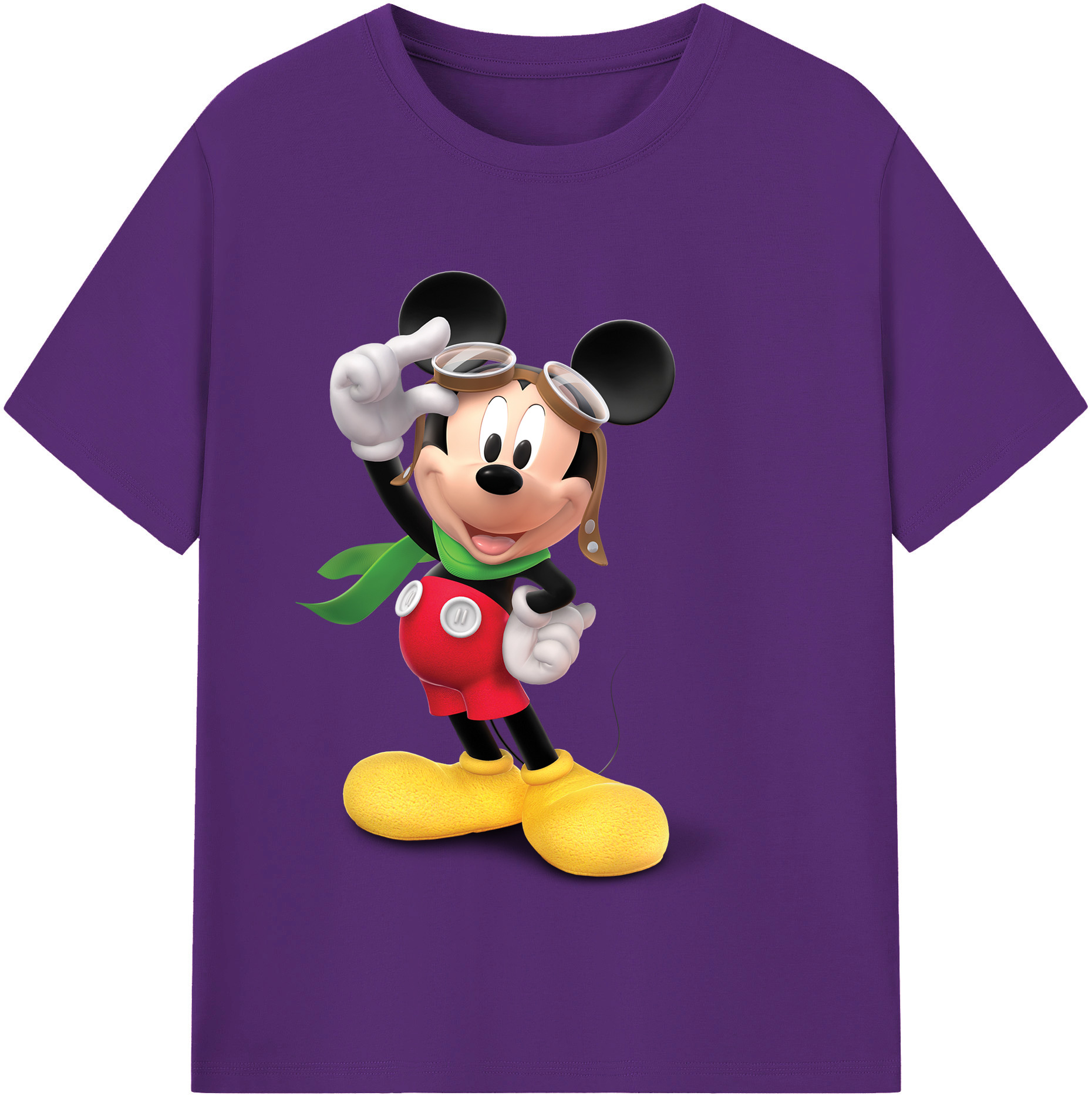 （画像用） ミッキーマウス Mickey Mouse 綿100％半袖Tシャツ（フロントプリント）