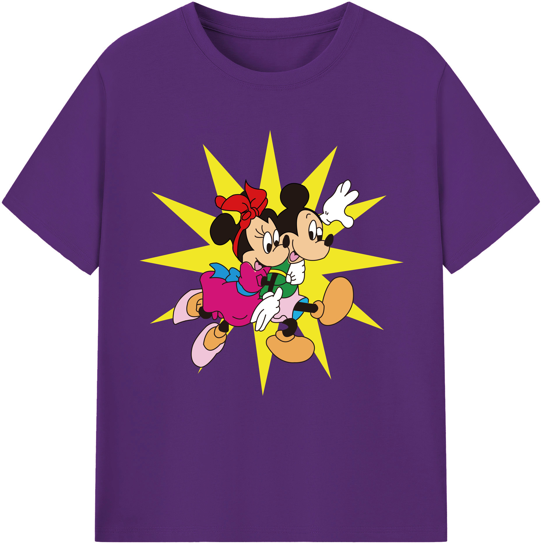 （画像用） ミッキーマウス Mickey Mouse 綿100％半袖Tシャツ（フロントプリント）