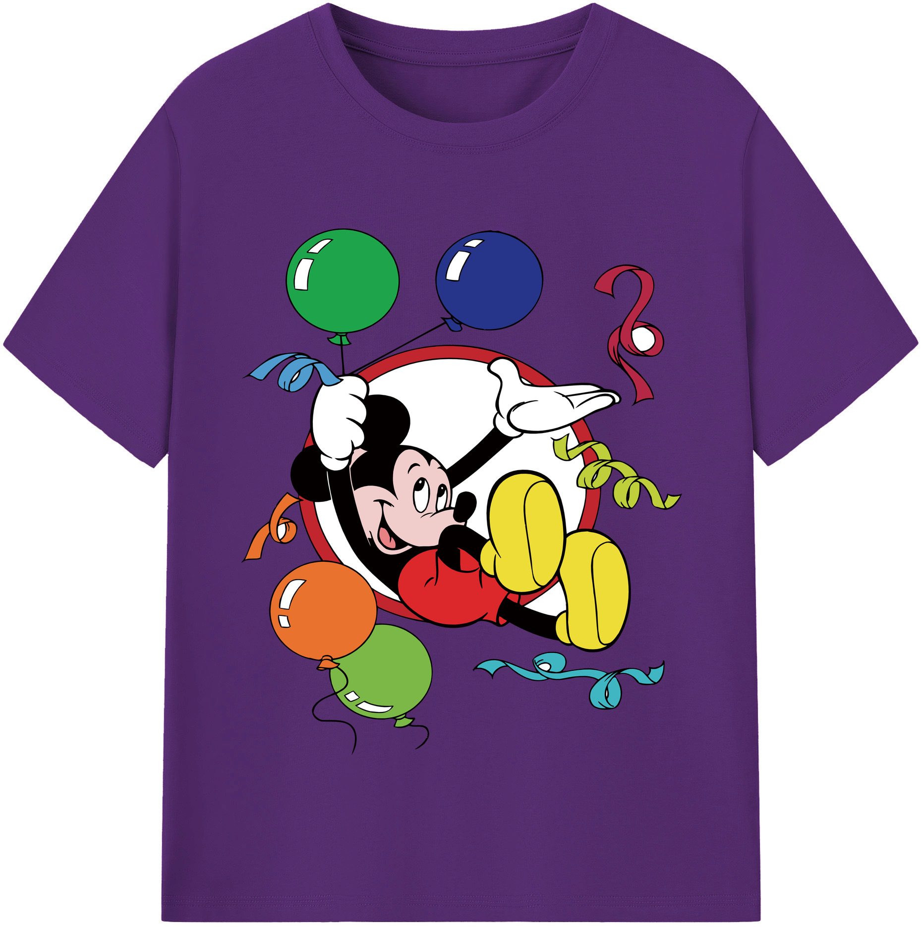 （画像用） ミッキーマウス Mickey Mouse 綿100％半袖Tシャツ（フロントプリント）