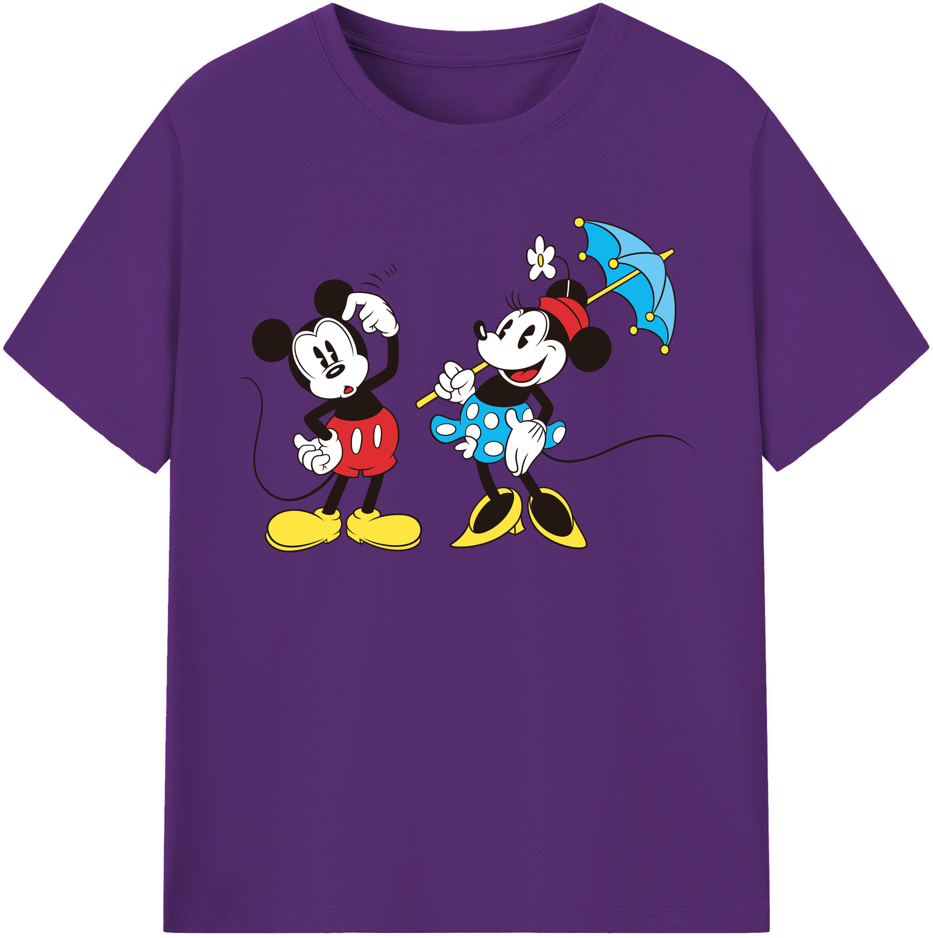 （画像用） ミッキーマウス Mickey Mouse 綿100％半袖Tシャツ（フロントプリント）