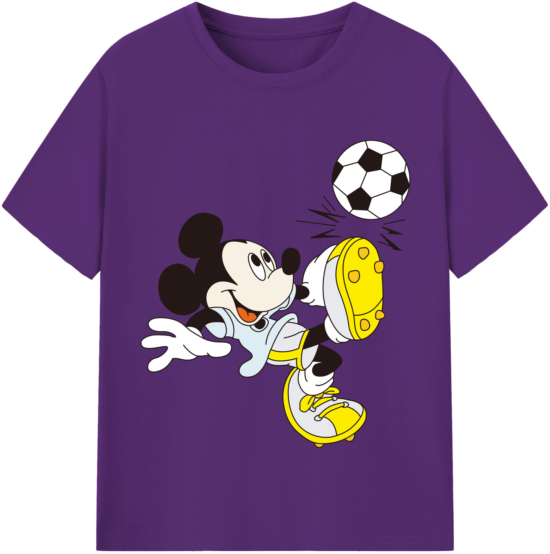 （画像用） ミッキーマウス Mickey Mouse 綿100％半袖Tシャツ（フロントプリント）