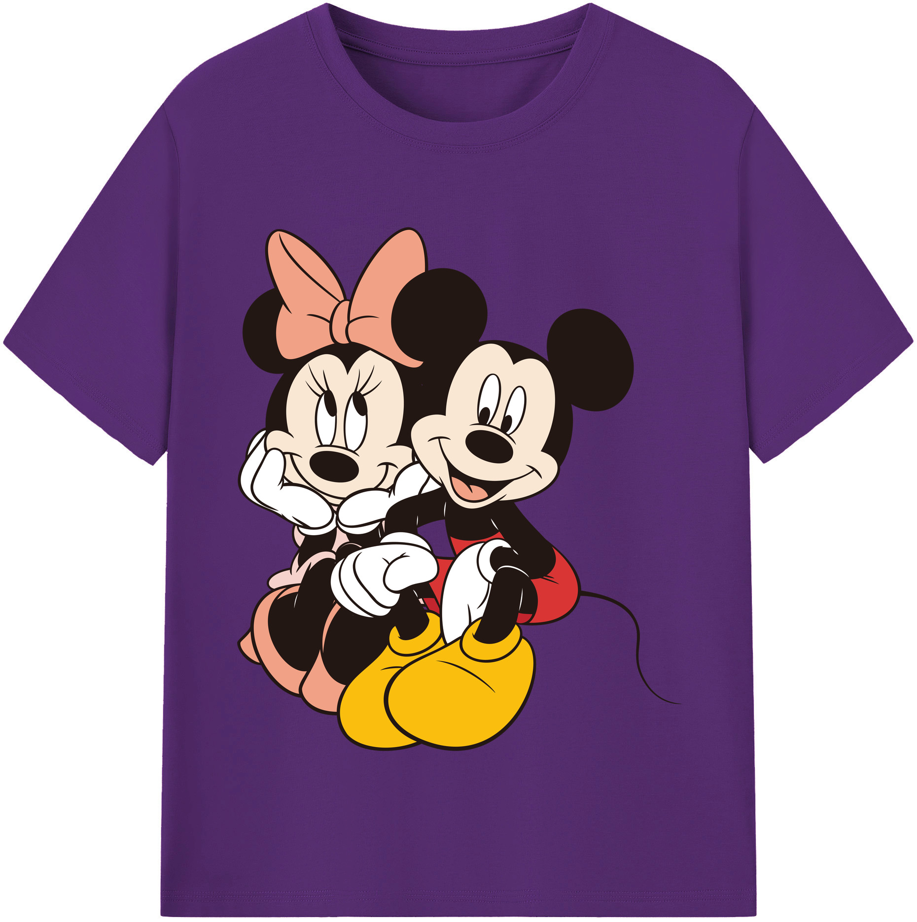 （画像用） ミッキーマウス Mickey Mouse 綿100％半袖Tシャツ（フロントプリント）