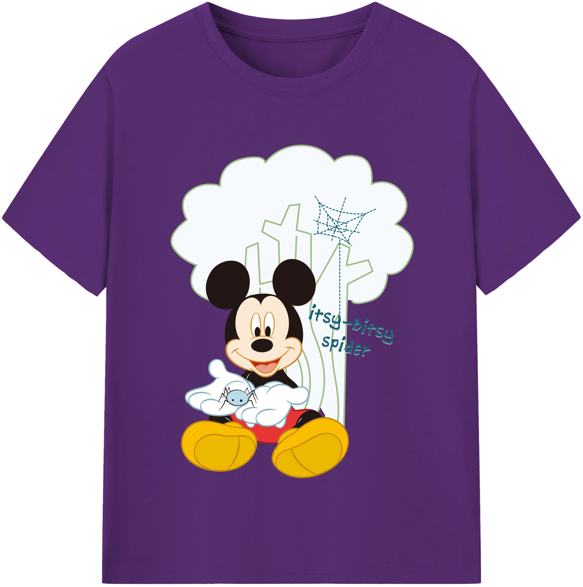 （画像用） ミッキーマウス Mickey Mouse 綿100％半袖Tシャツ（フロントプリント）