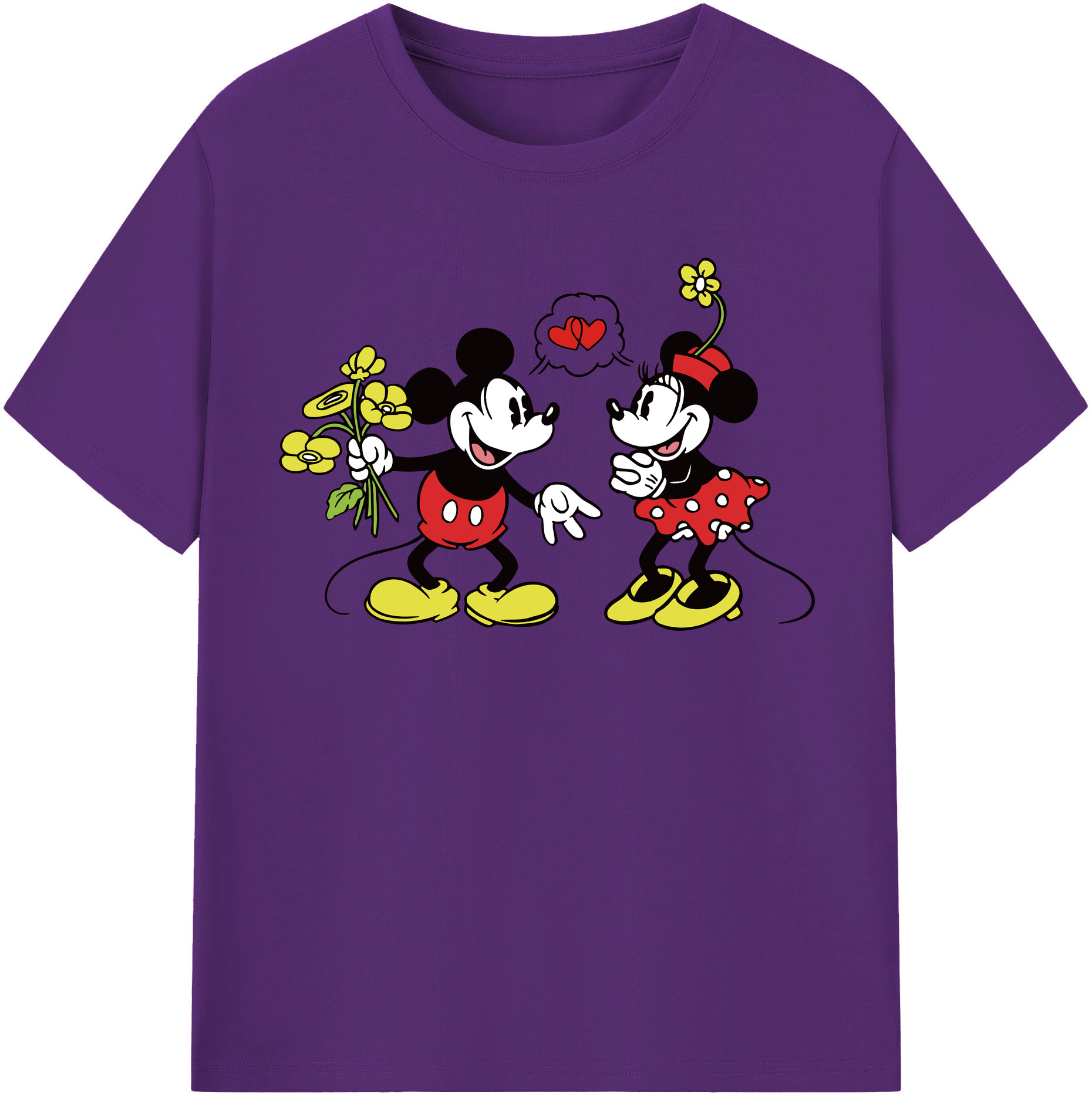 （画像用） ミッキーマウス Mickey Mouse 綿100％半袖Tシャツ（フロントプリント）