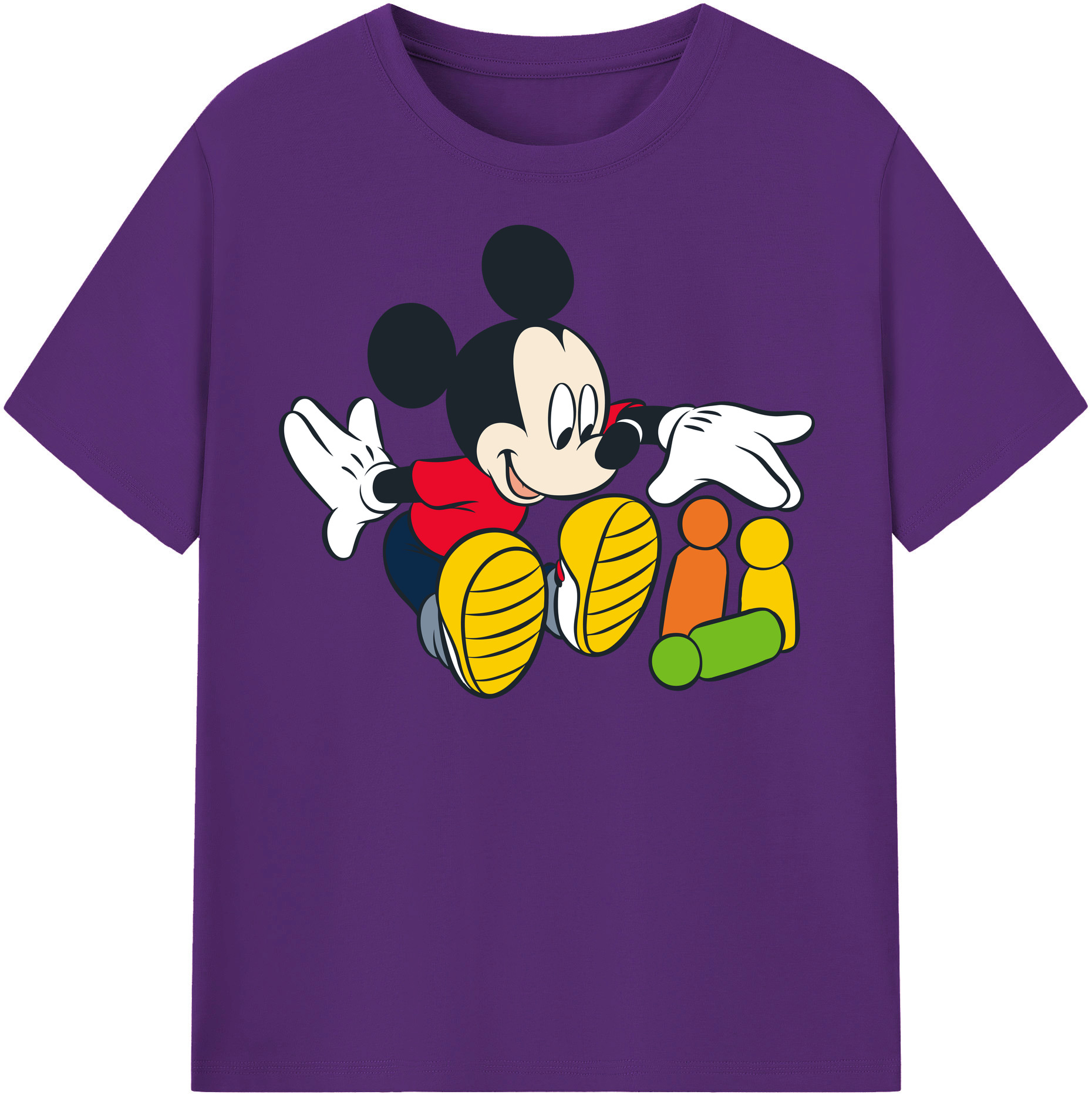 （画像用） ミッキーマウス Mickey Mouse 綿100％半袖Tシャツ（フロントプリント）