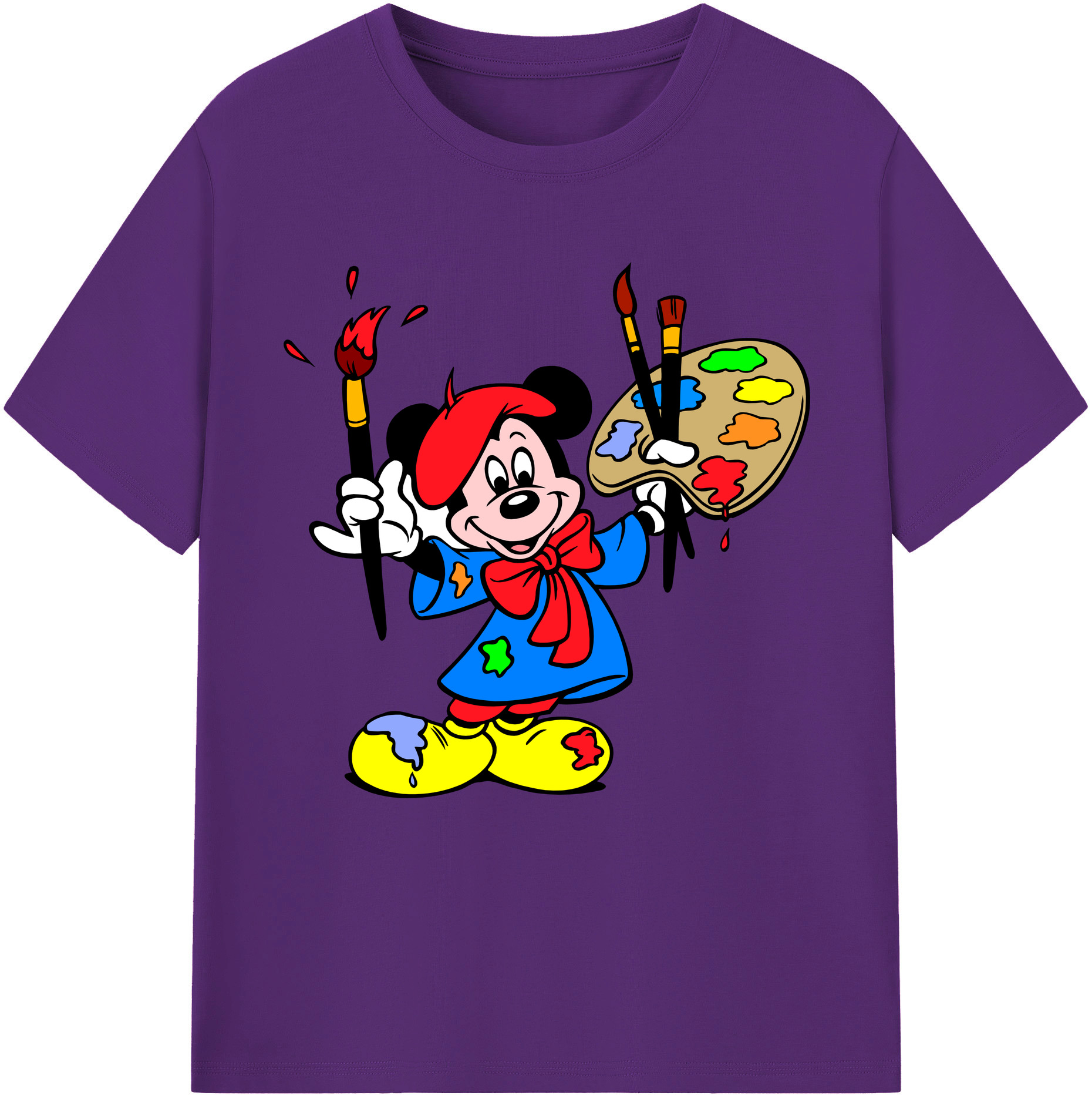 （画像用） ミッキーマウス Mickey Mouse 綿100％半袖Tシャツ（フロントプリント）
