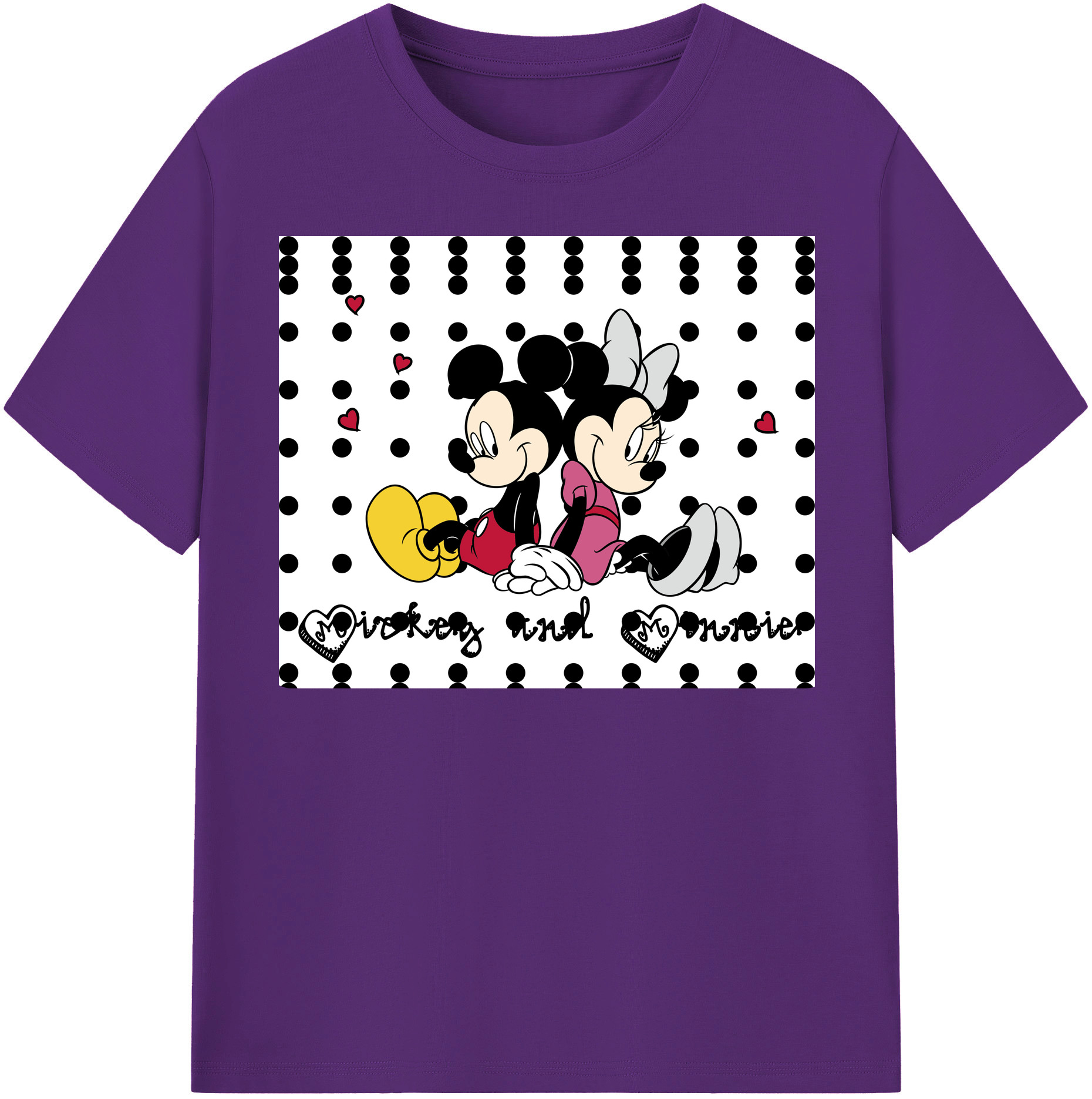 （画像用） ミッキーマウス Mickey Mouse 綿100％半袖Tシャツ（フロントプリント）