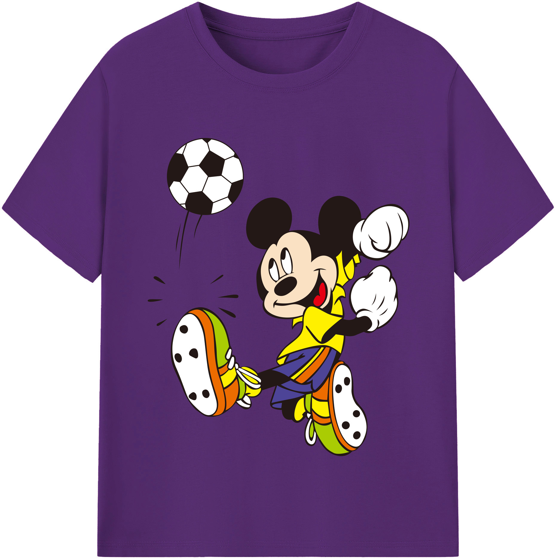（画像用） ミッキーマウス Mickey Mouse 綿100％半袖Tシャツ（フロントプリント）