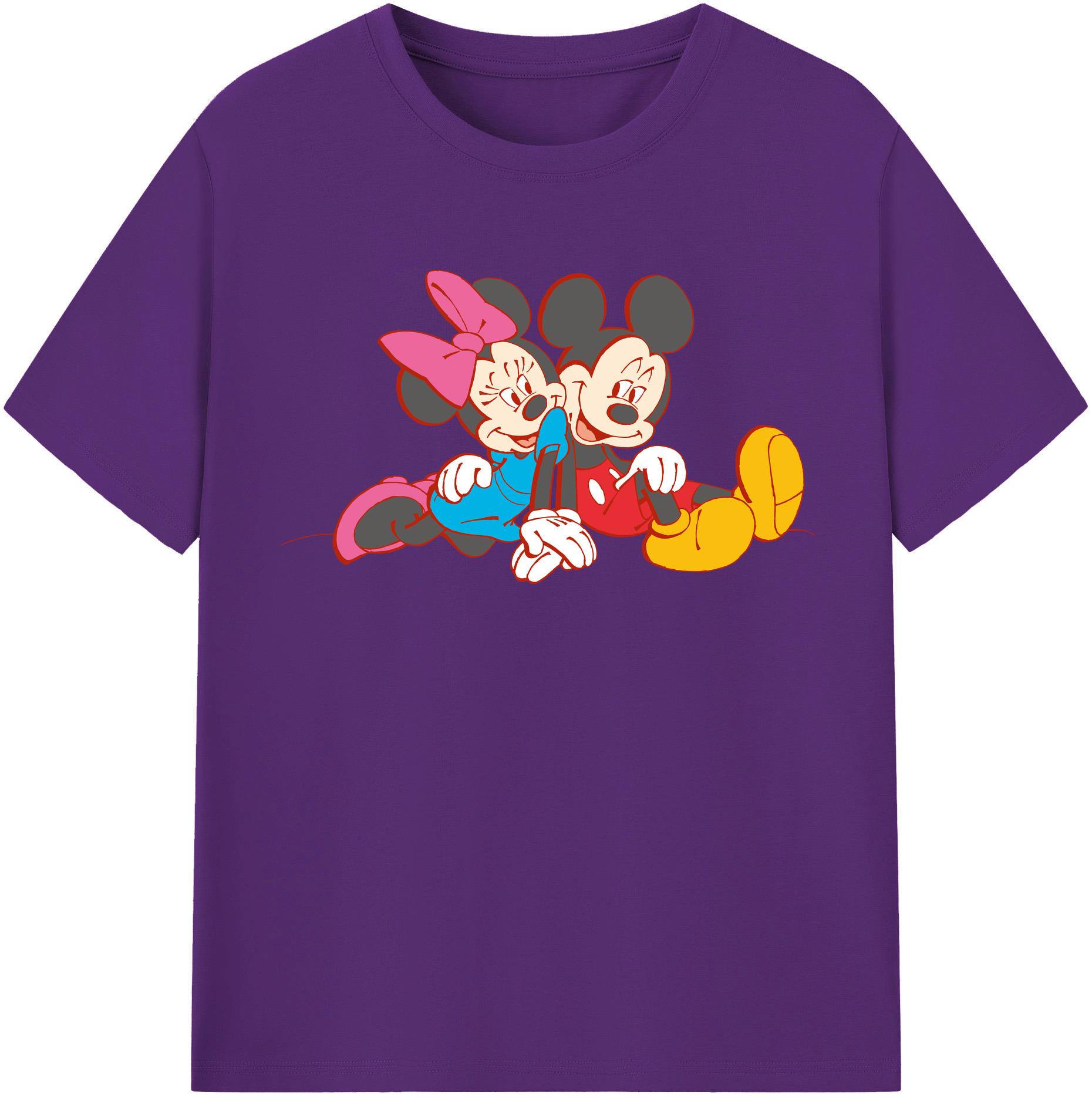 （画像用） ミッキーマウス Mickey Mouse 綿100％半袖Tシャツ（フロントプリント）