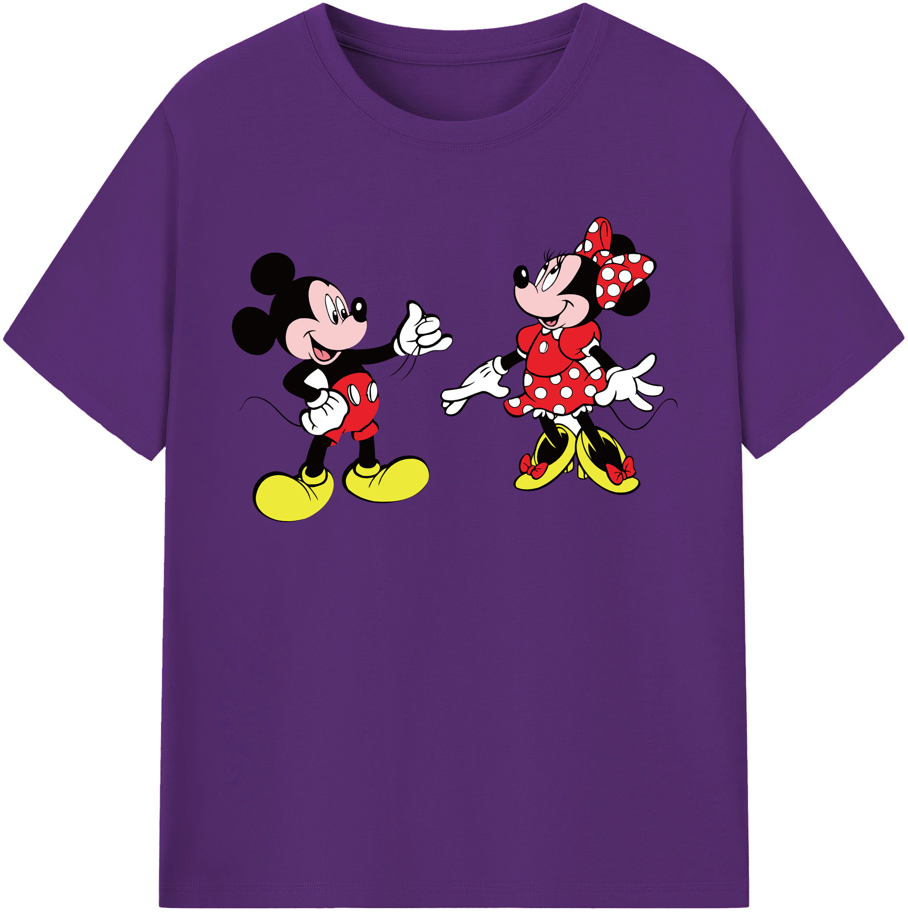 （画像用） ミッキーマウス Mickey Mouse 綿100％半袖Tシャツ（フロントプリント）