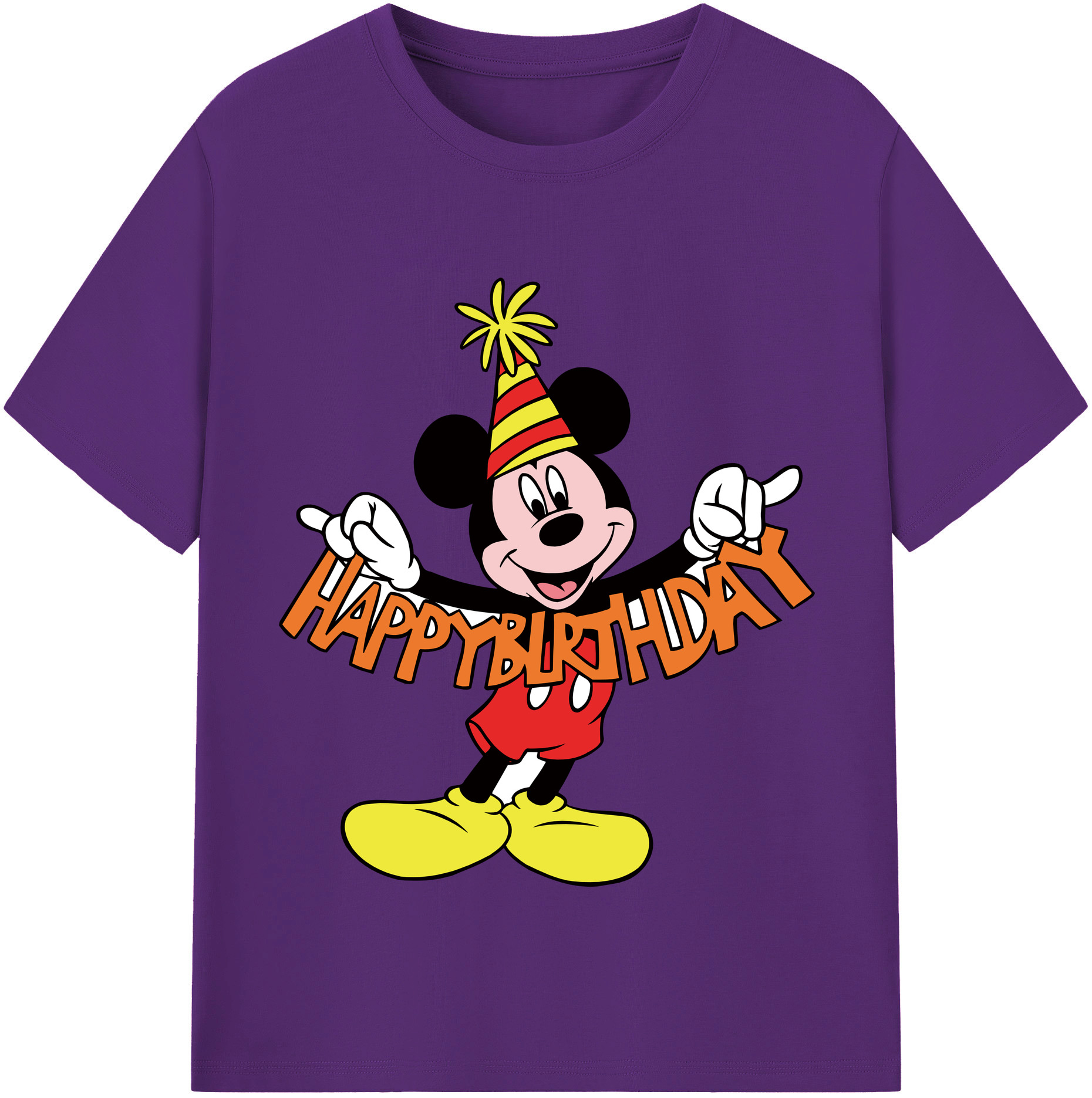 （画像用） ミッキーマウス Mickey Mouse 綿100％半袖Tシャツ（フロントプリント）