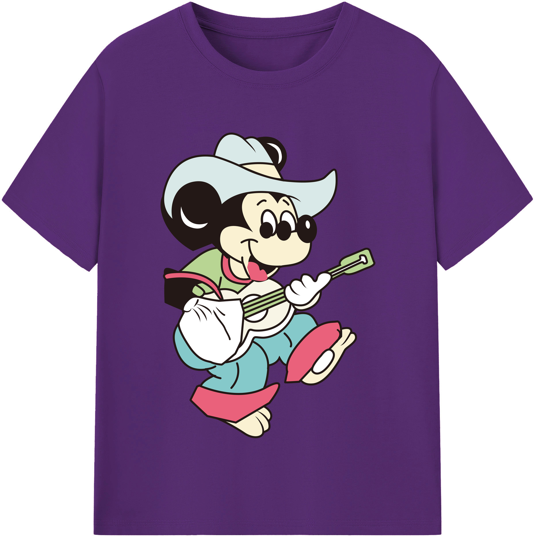 （画像用） ミッキーマウス Mickey Mouse 綿100％半袖Tシャツ（フロントプリント）