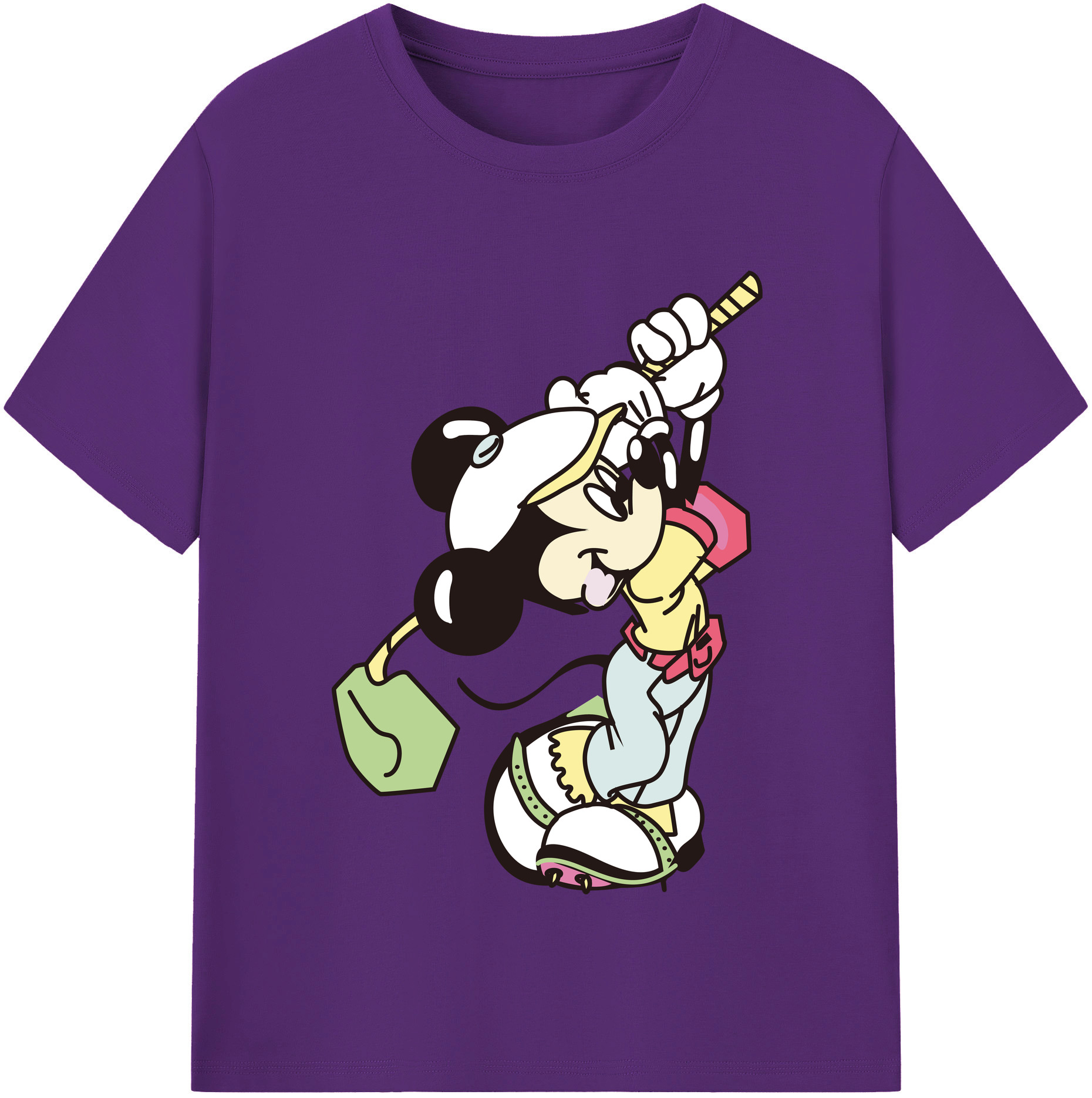 （画像用） ミッキーマウス Mickey Mouse 綿100％半袖Tシャツ（フロントプリント）