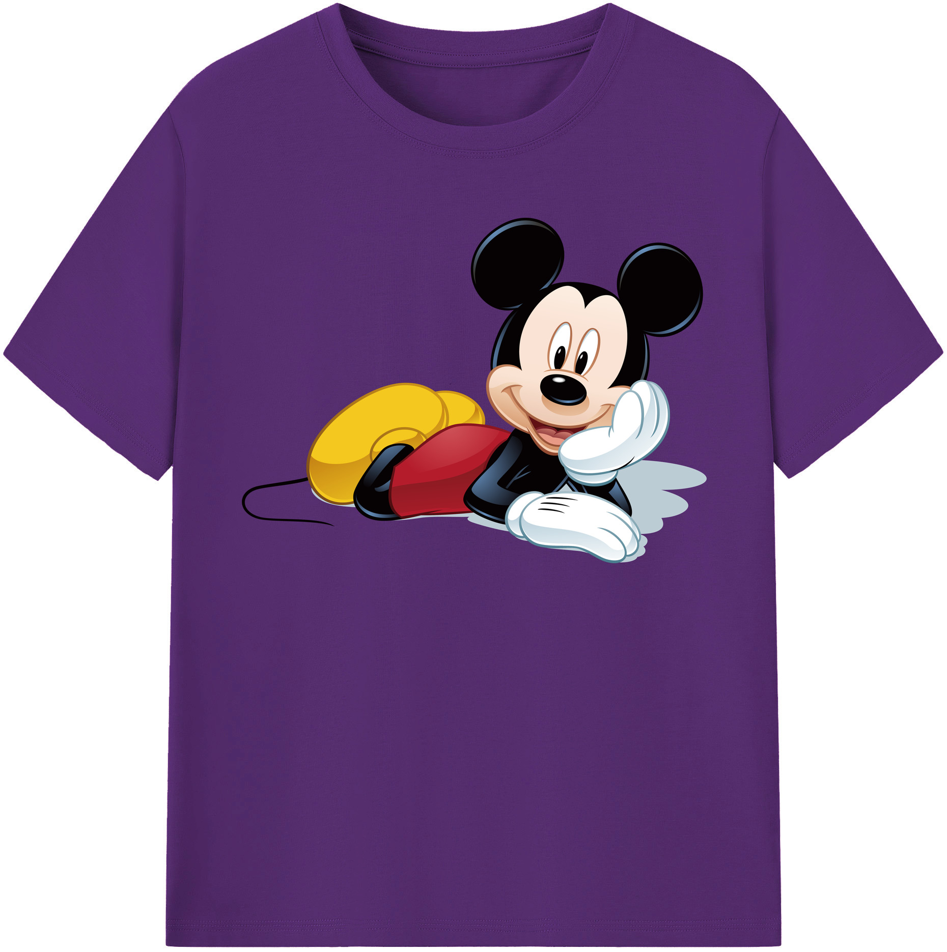 （画像用） ミッキーマウス Mickey Mouse 綿100％半袖Tシャツ（フロントプリント）