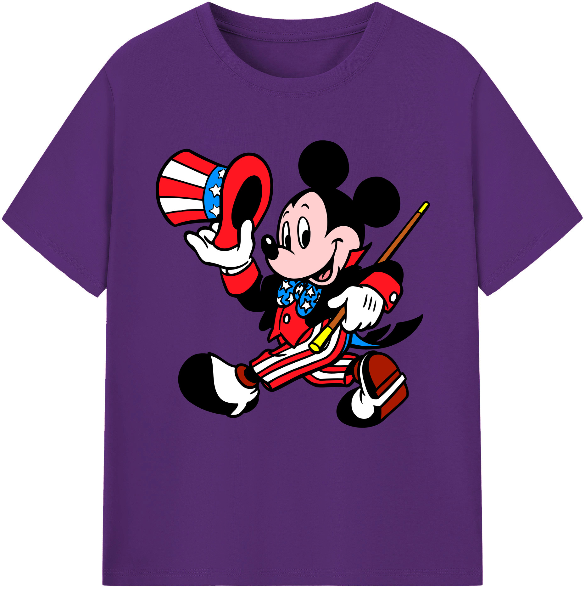 （画像用） ミッキーマウス Mickey Mouse 綿100％半袖Tシャツ（フロントプリント）