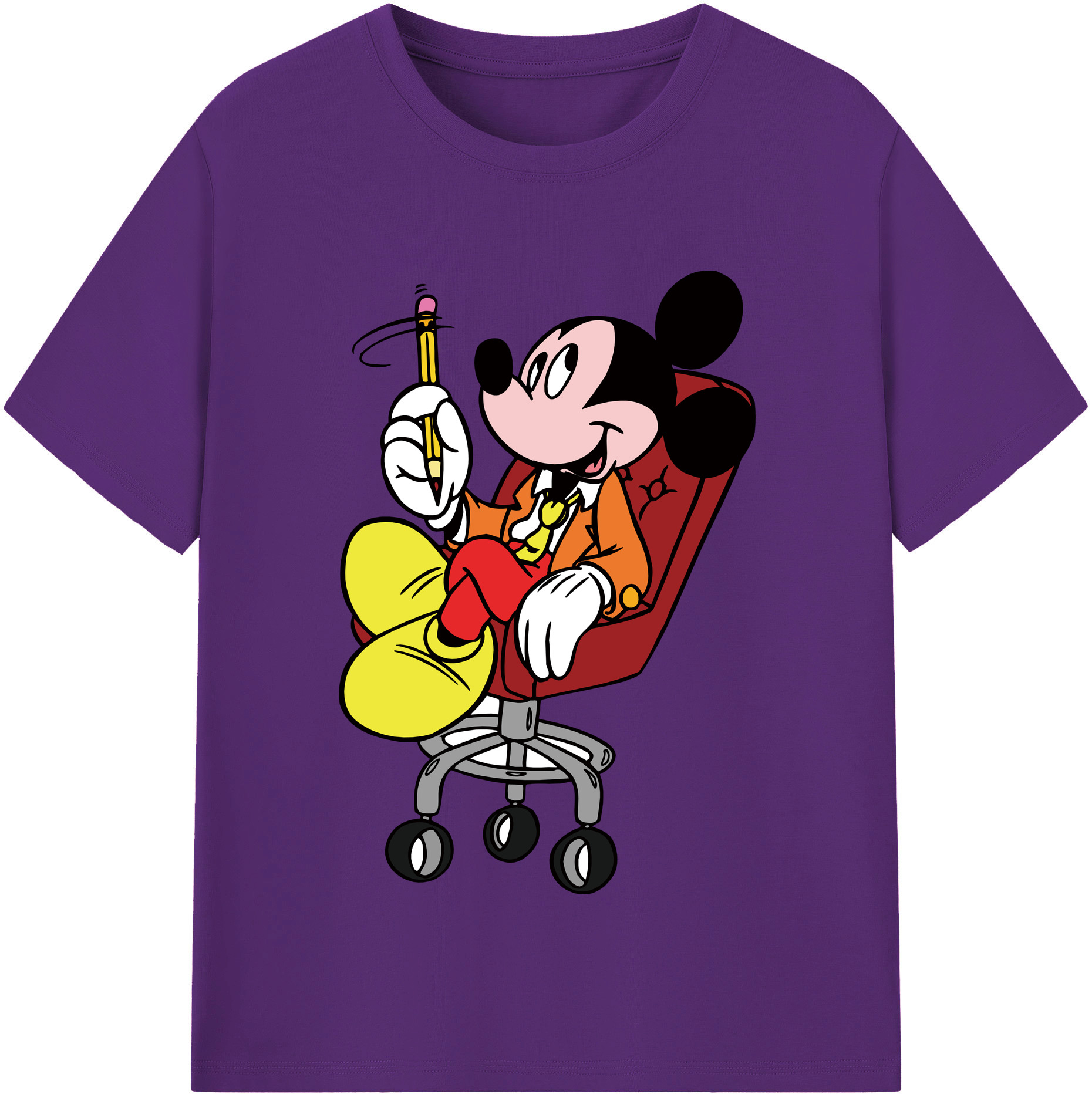 （画像用） ミッキーマウス Mickey Mouse 綿100％半袖Tシャツ（フロントプリント）