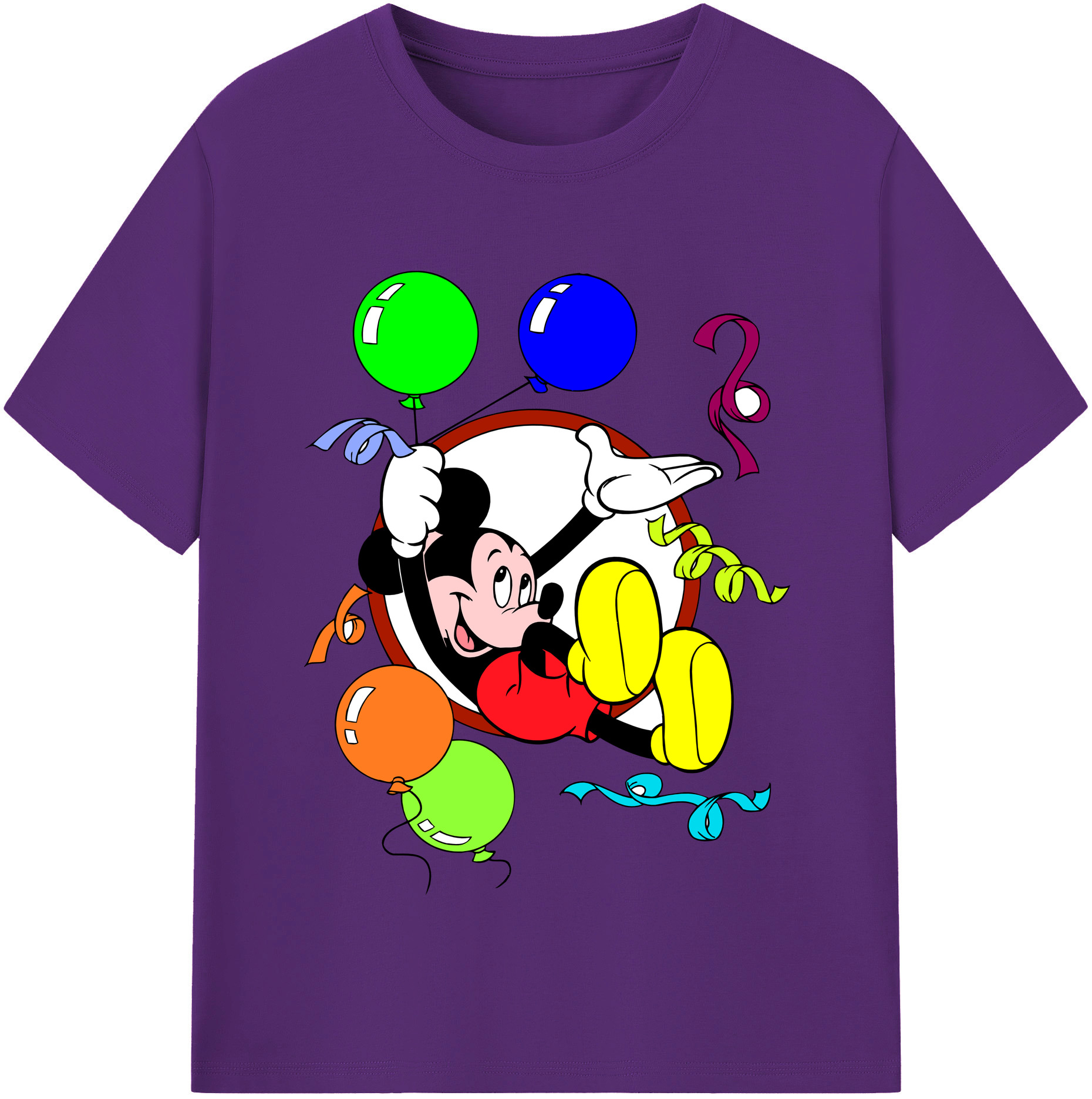 （画像用） ミッキーマウス Mickey Mouse 綿100％半袖Tシャツ（フロントプリント）