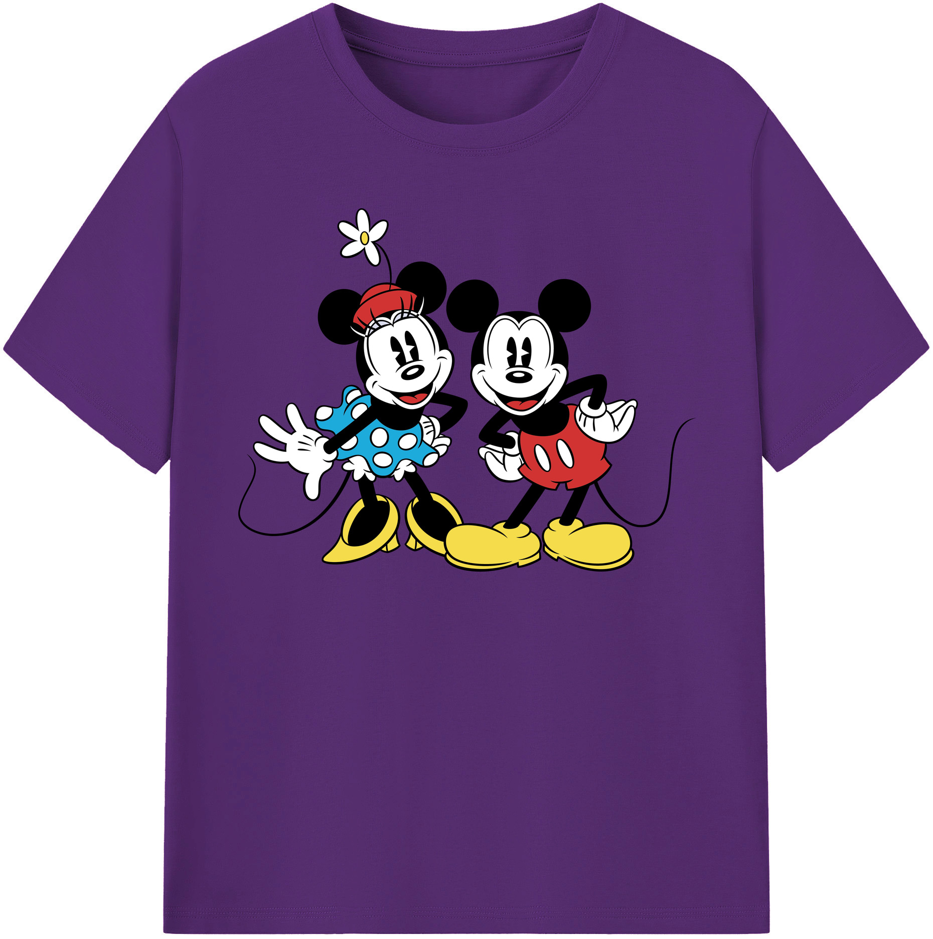 （画像用） ミッキーマウス Mickey Mouse 綿100％半袖Tシャツ（フロントプリント）