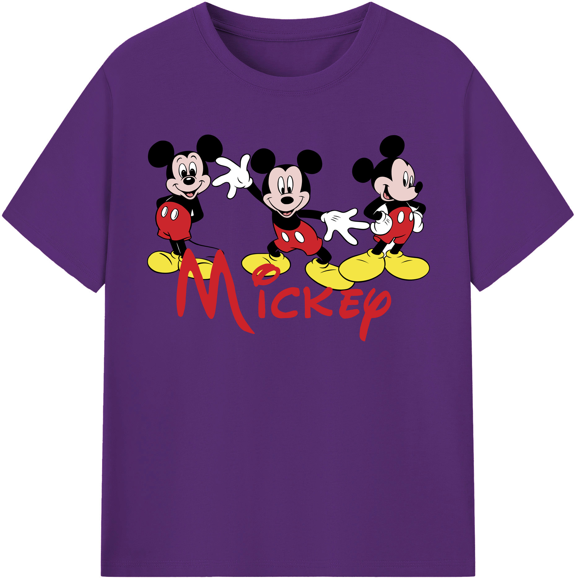 （画像用） ミッキーマウス Mickey Mouse 綿100％半袖Tシャツ（フロントプリント）