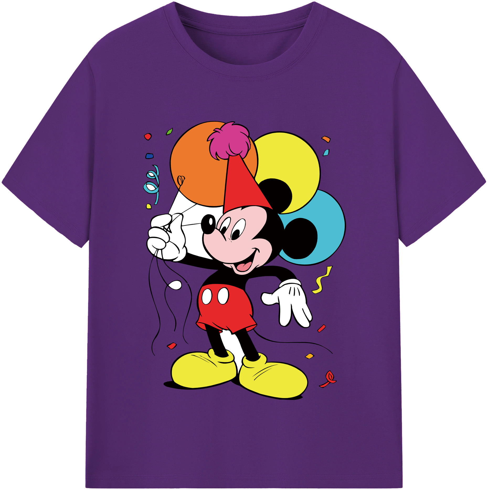 （画像用） ミッキーマウス Mickey Mouse 綿100％半袖Tシャツ（フロントプリント）