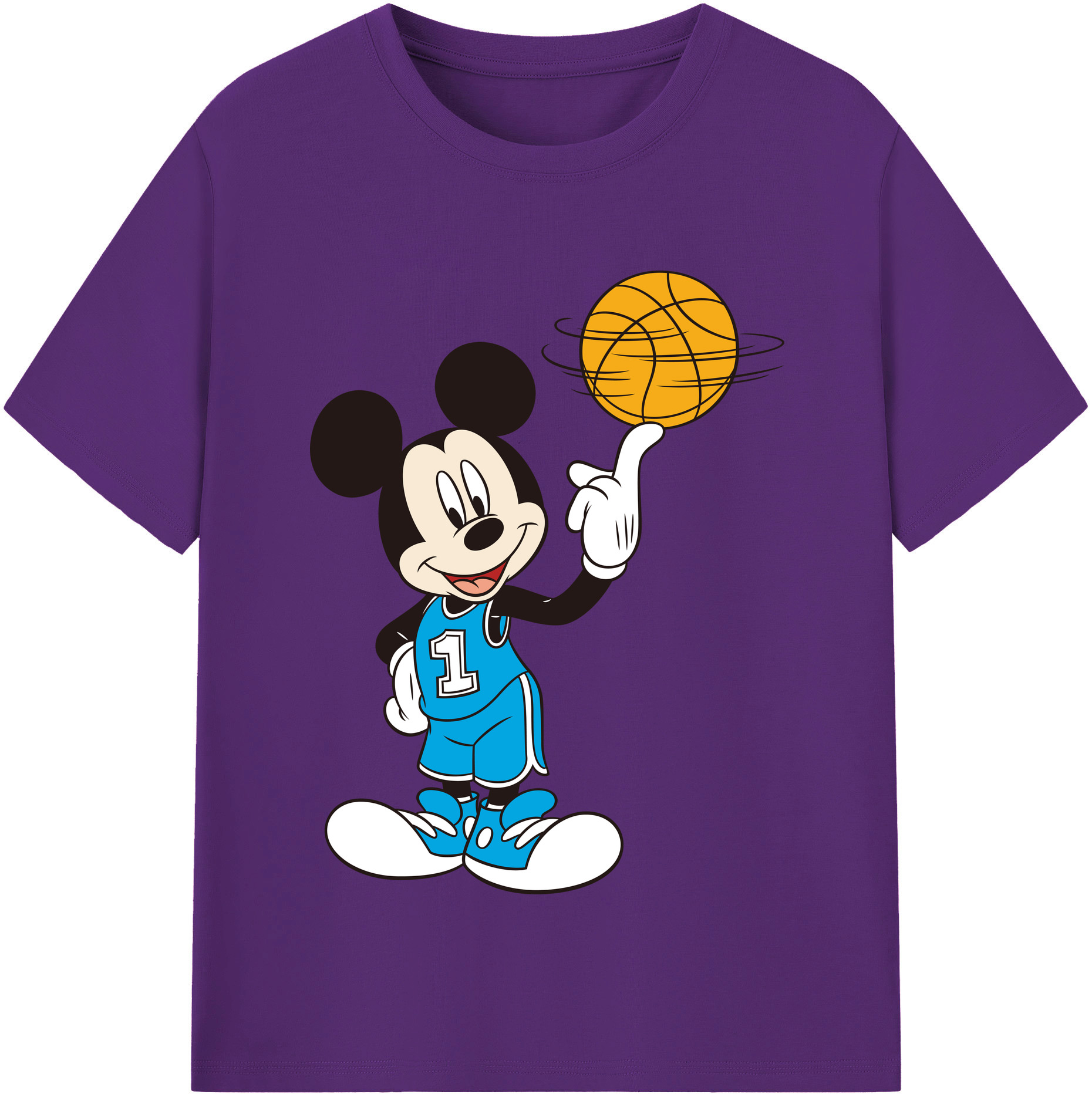 （画像用） ミッキーマウス Mickey Mouse 綿100％半袖Tシャツ（フロントプリント）