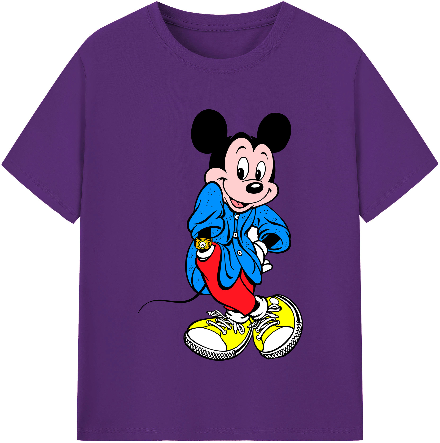 （画像用） ミッキーマウス Mickey Mouse 綿100％半袖Tシャツ（フロントプリント）