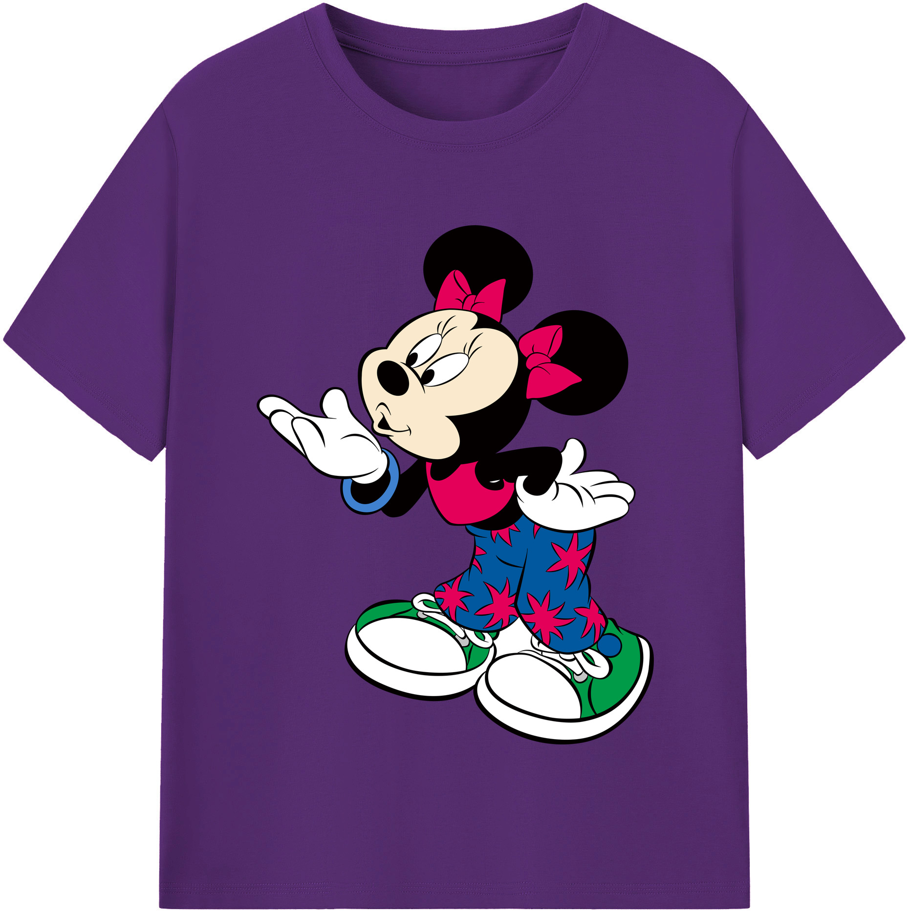 （画像用） ミッキーマウス Mickey Mouse 綿100％半袖Tシャツ（フロントプリント）