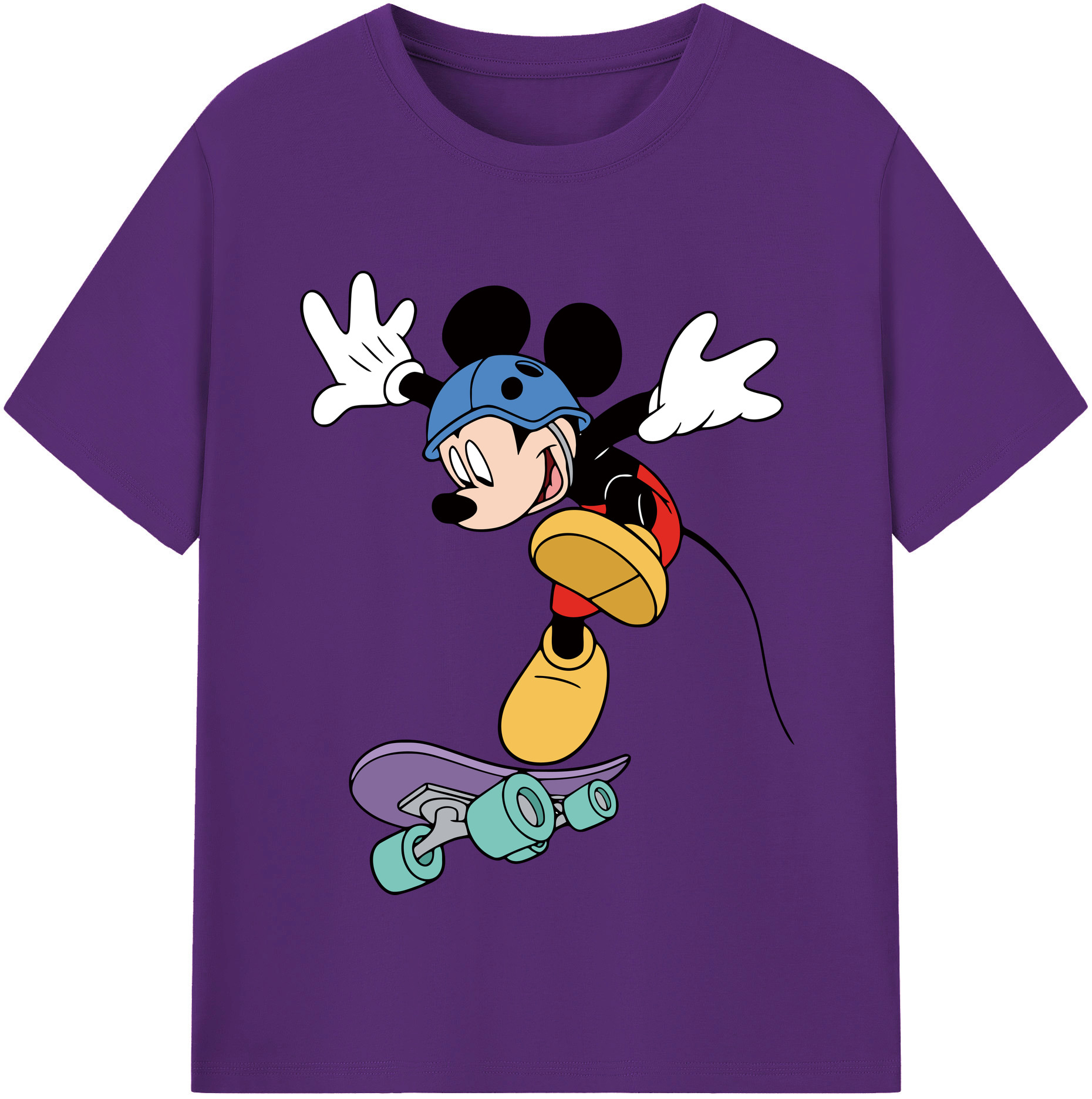 （画像用） ミッキーマウス Mickey Mouse 綿100％半袖Tシャツ（フロントプリント）