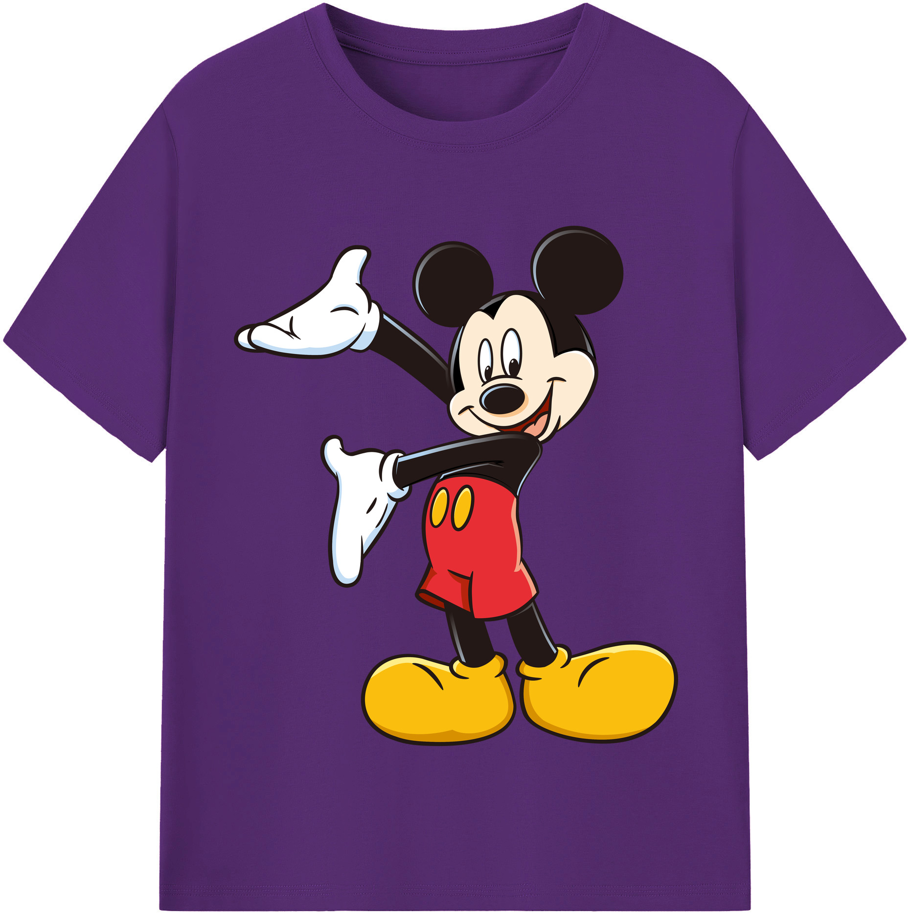 （画像用） ミッキーマウス Mickey Mouse 綿100％半袖Tシャツ（フロントプリント）