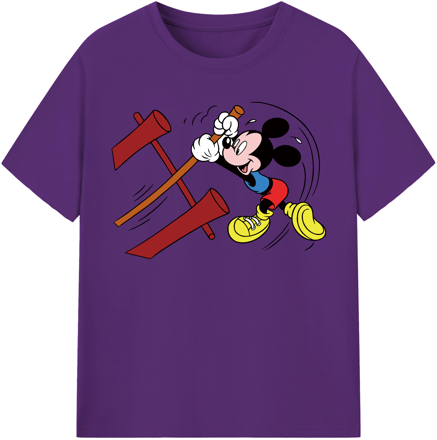 （画像用） ミッキーマウス Mickey Mouse 綿100％半袖Tシャツ（フロントプリント）