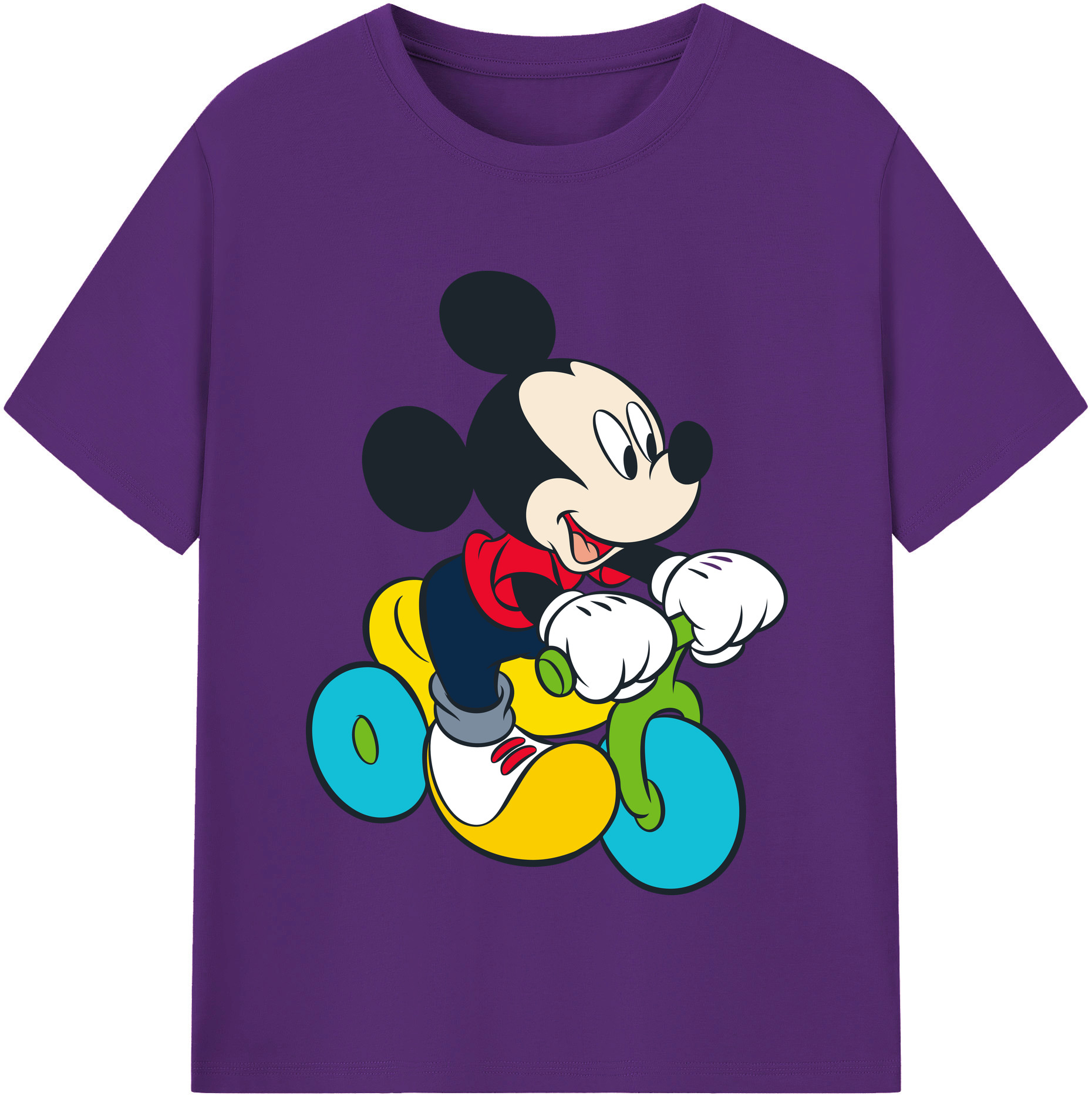 （画像用） ミッキーマウス Mickey Mouse 綿100％半袖Tシャツ（フロントプリント）