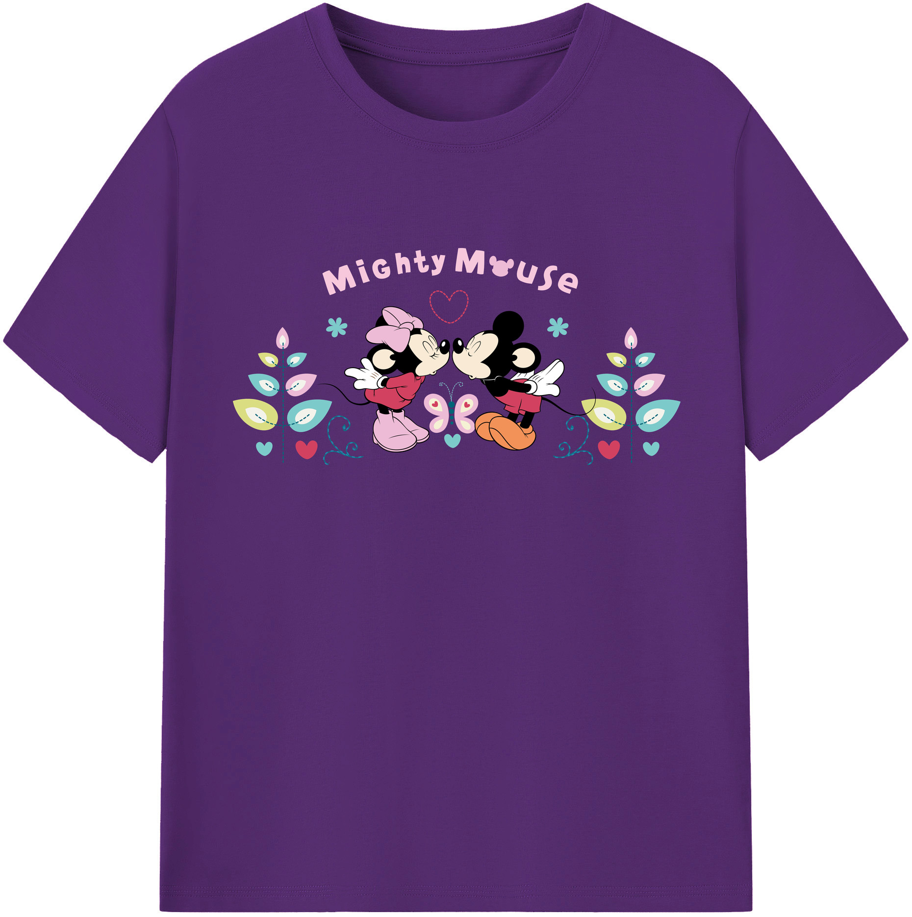 （画像用） ミッキーマウス Mickey Mouse 綿100％半袖Tシャツ（フロントプリント）