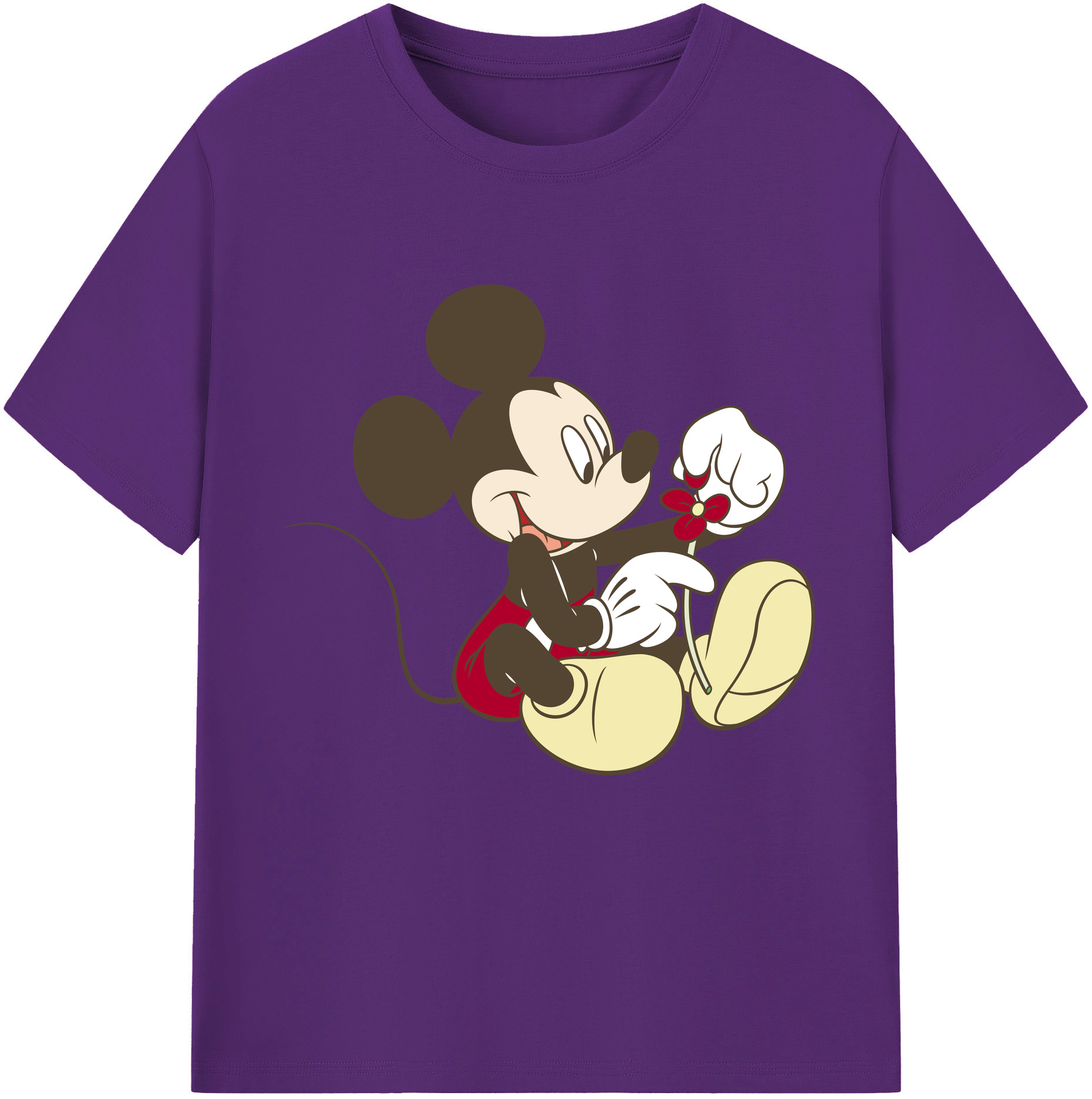 （画像用） ミッキーマウス Mickey Mouse 綿100％半袖Tシャツ（フロントプリント）
