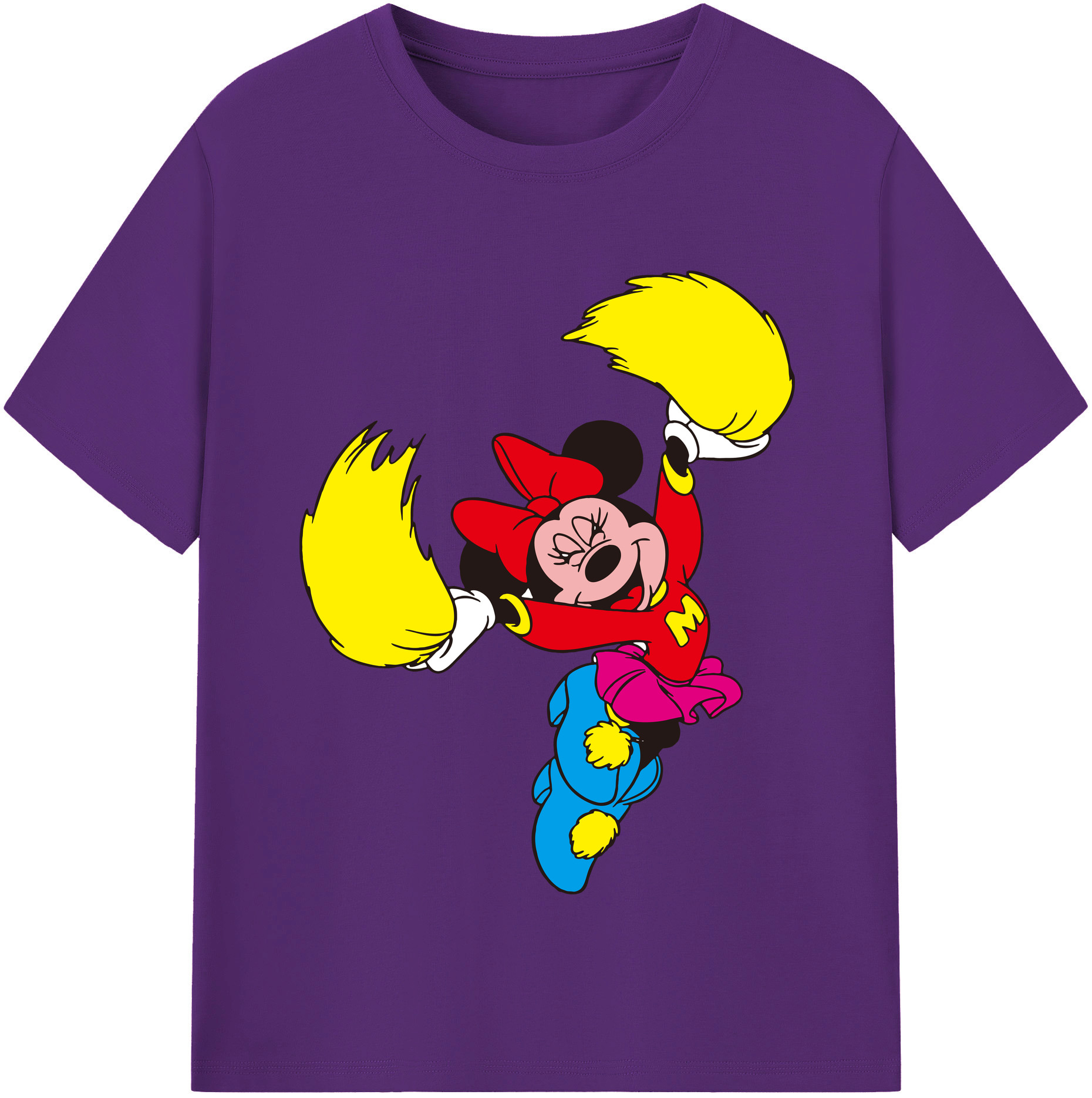 （画像用） ミッキーマウス Mickey Mouse 綿100％半袖Tシャツ（フロントプリント）