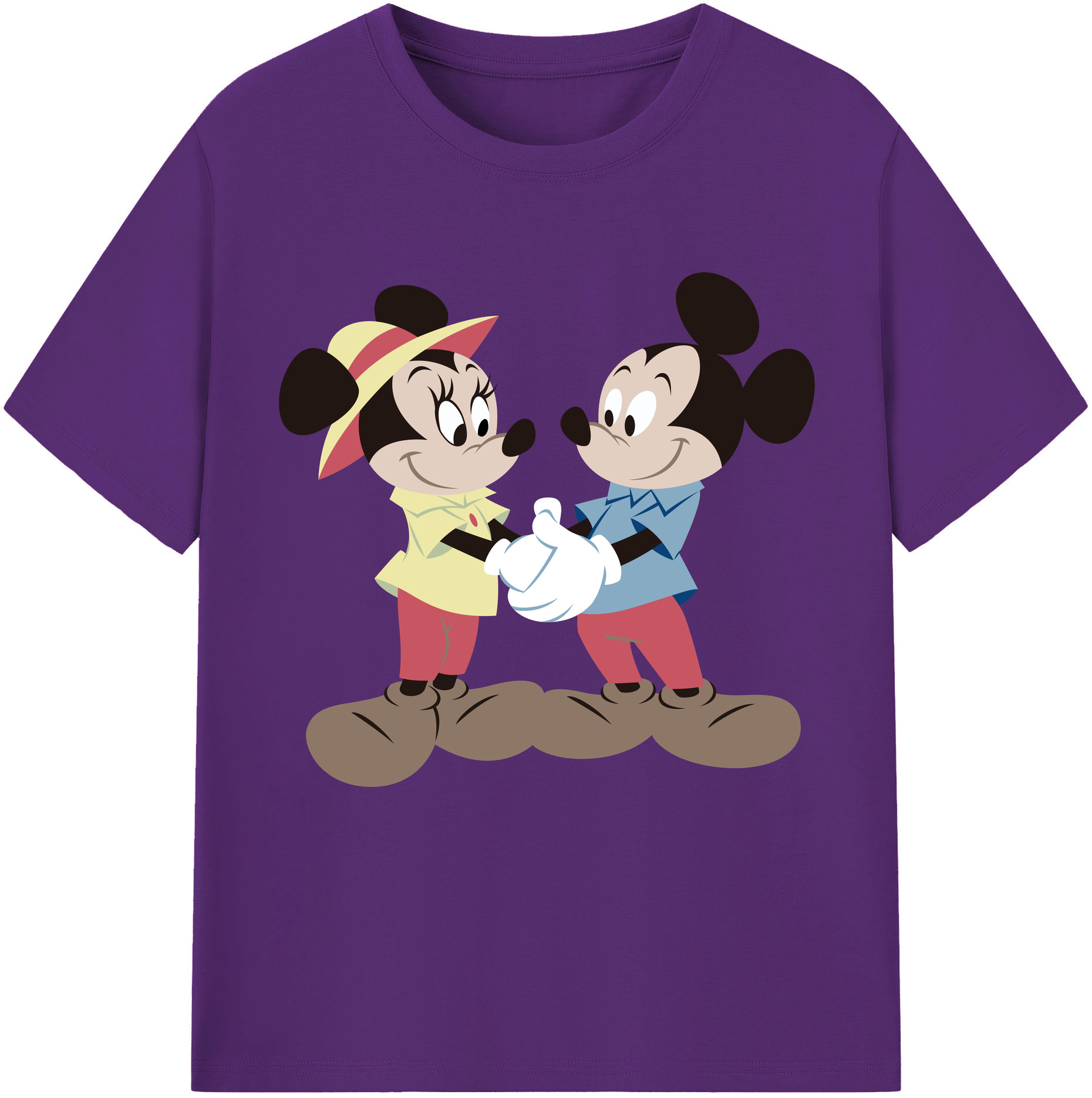（画像用） ミッキーマウス Mickey Mouse 綿100％半袖Tシャツ（フロントプリント）